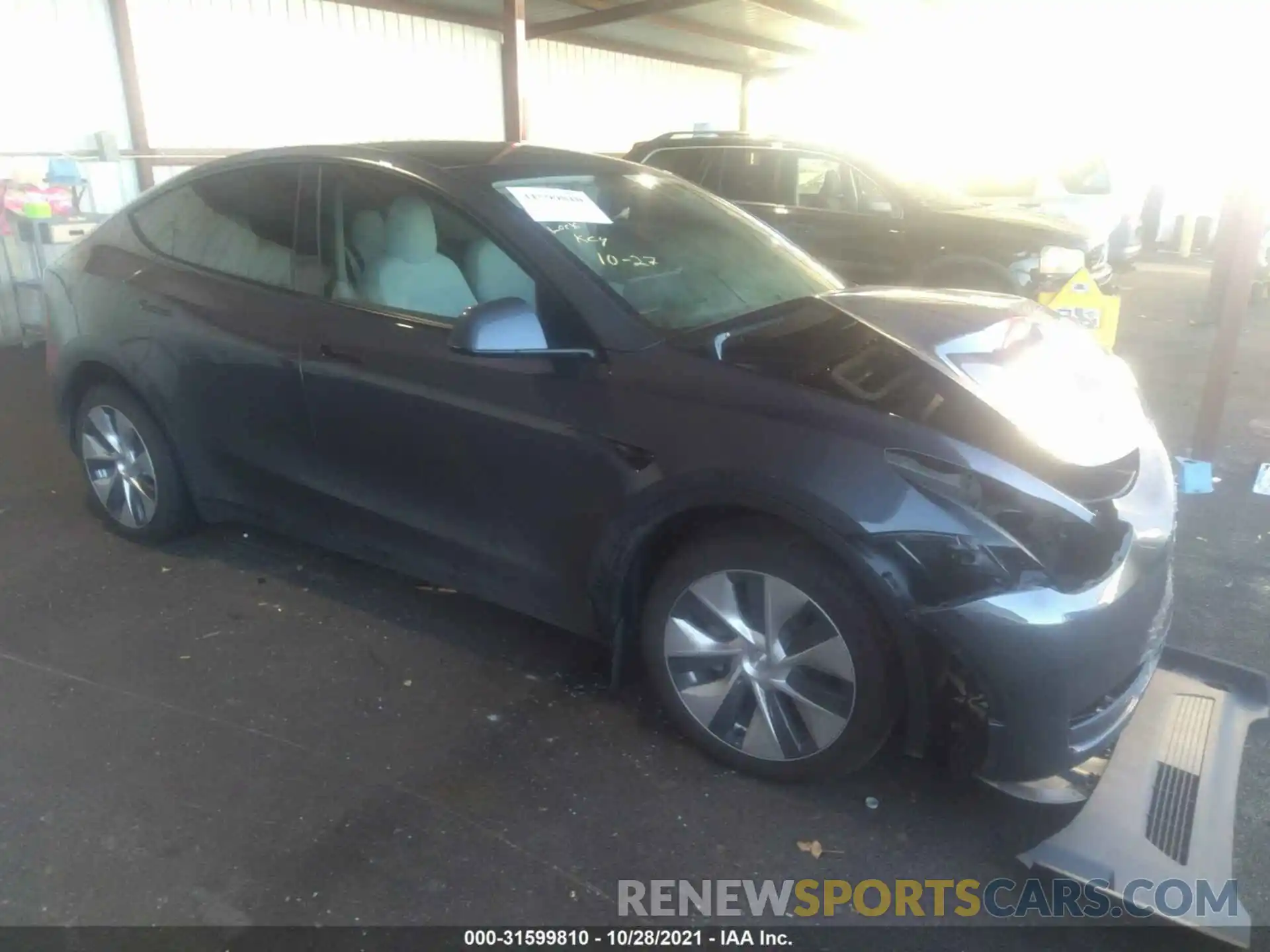 1 Photograph of a damaged car 5YJYGDED6MF106087 TESLA MODEL Y 2021