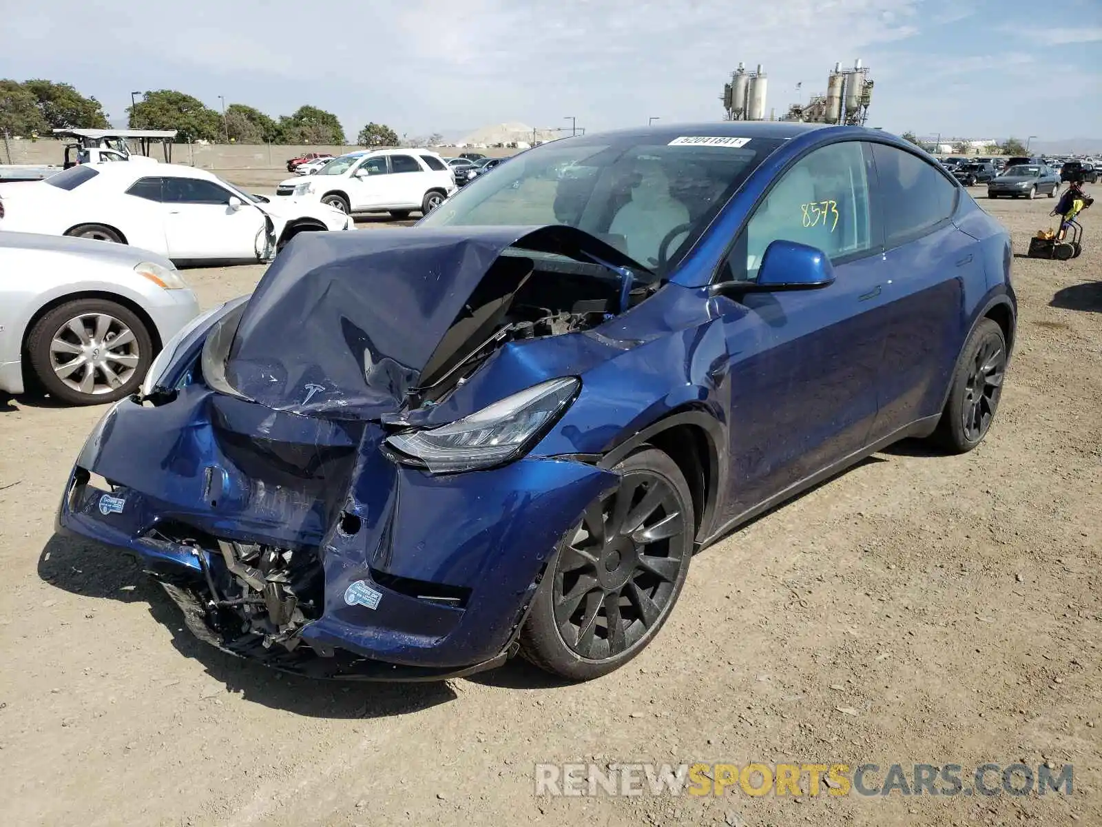 2 Photograph of a damaged car 5YJYGDED6MF109085 TESLA MODEL Y 2021