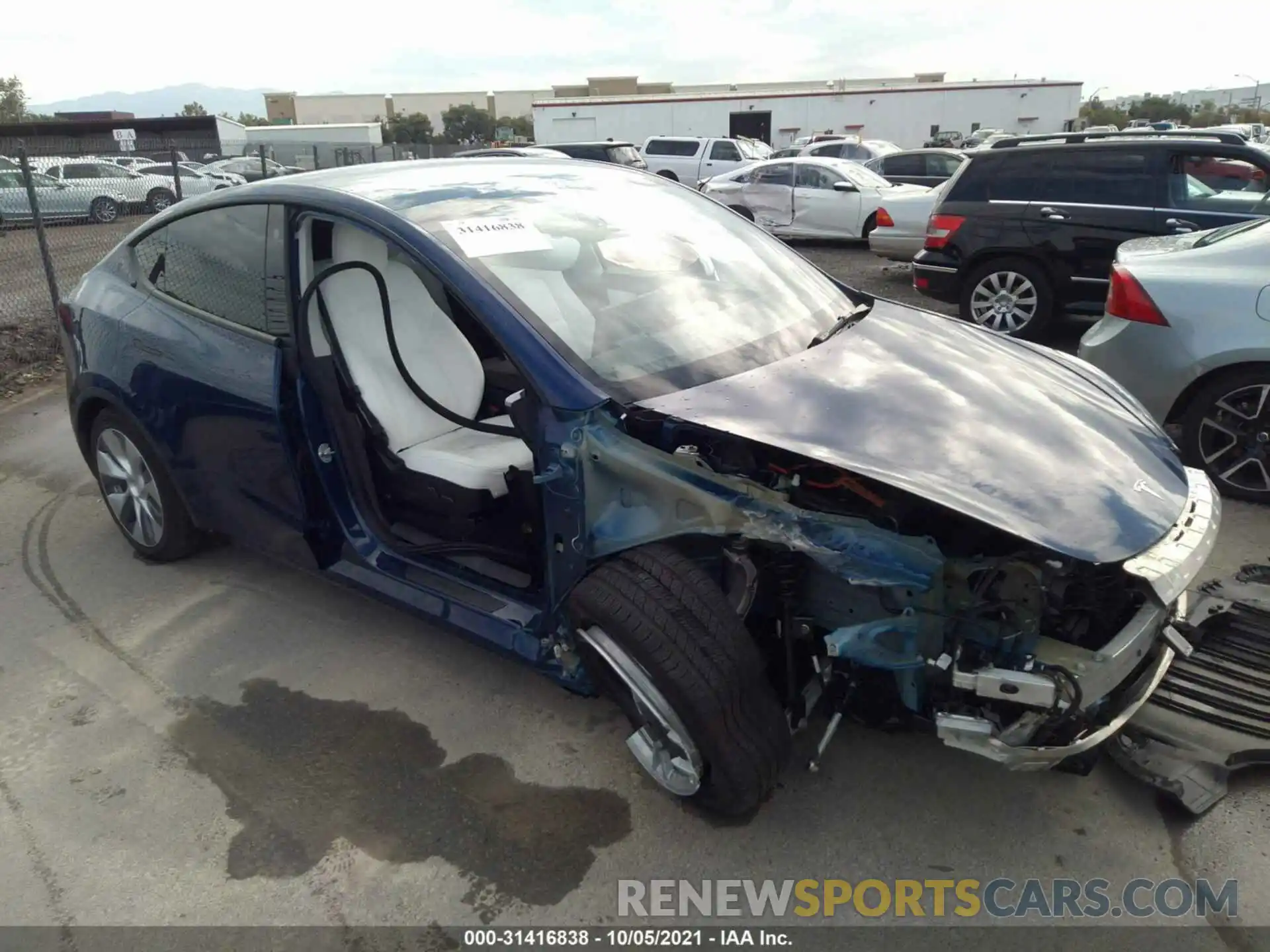 1 Photograph of a damaged car 5YJYGDED6MF132382 TESLA MODEL Y 2021