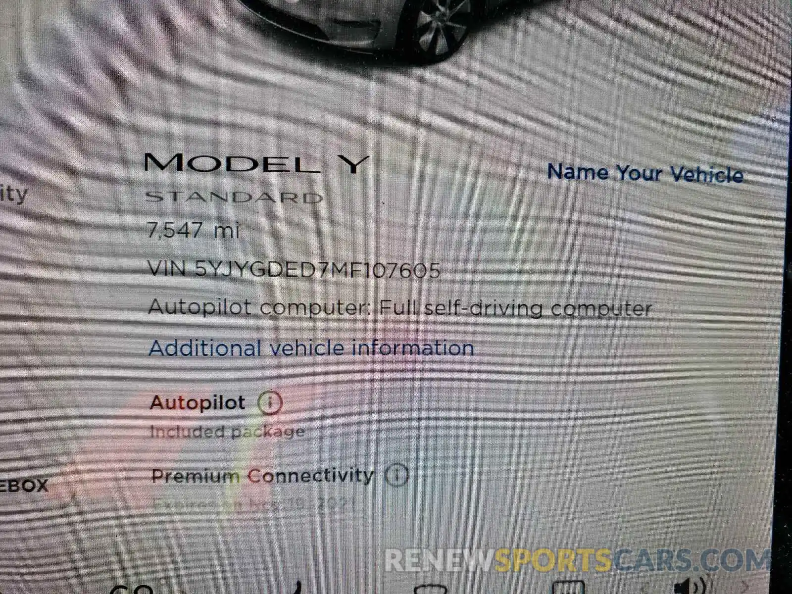 8 Фотография поврежденного автомобиля 5YJYGDED7MF107605 TESLA MODEL Y 2021