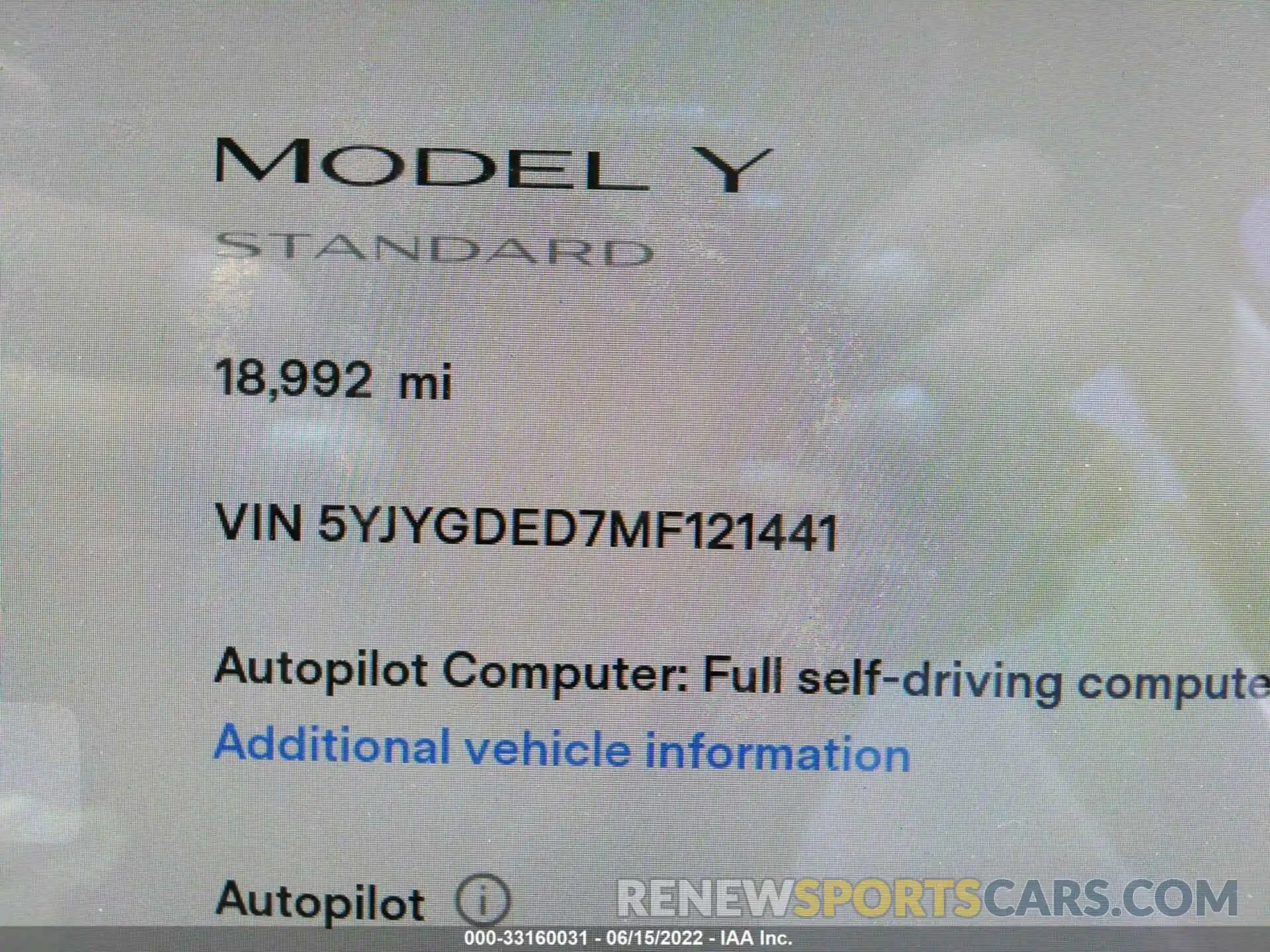 7 Photograph of a damaged car 5YJYGDED7MF121441 TESLA MODEL Y 2021