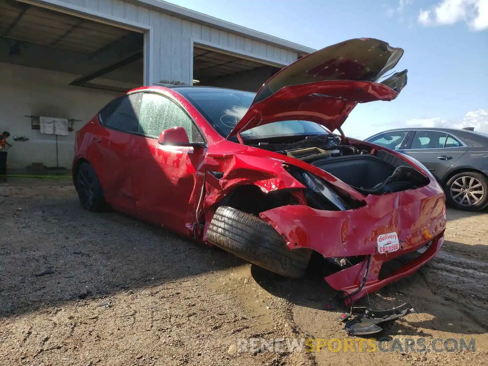 1 Photograph of a damaged car 5YJYGDED8MF103398 TESLA MODEL Y 2021