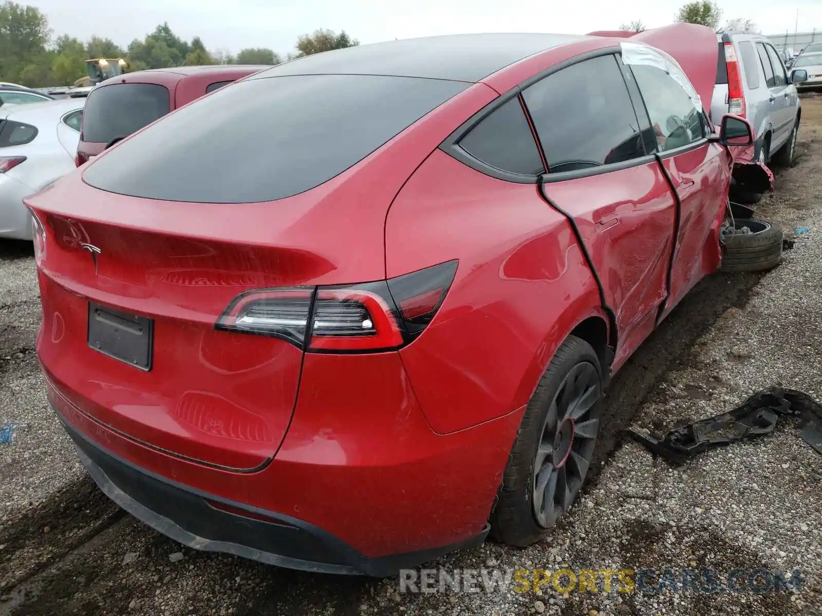 4 Фотография поврежденного автомобиля 5YJYGDED8MF103398 TESLA MODEL Y 2021