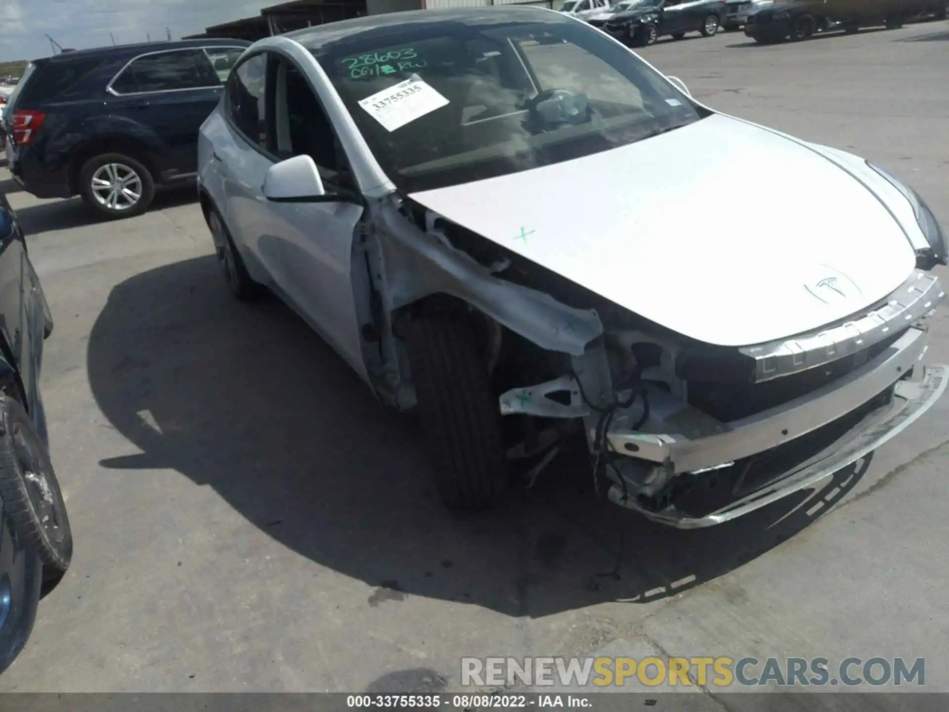 1 Photograph of a damaged car 5YJYGDED8MF105572 TESLA MODEL Y 2021