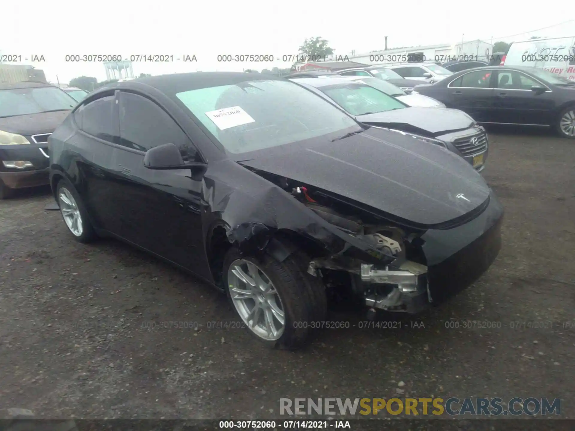 1 Photograph of a damaged car 5YJYGDED8MF107452 TESLA MODEL Y 2021