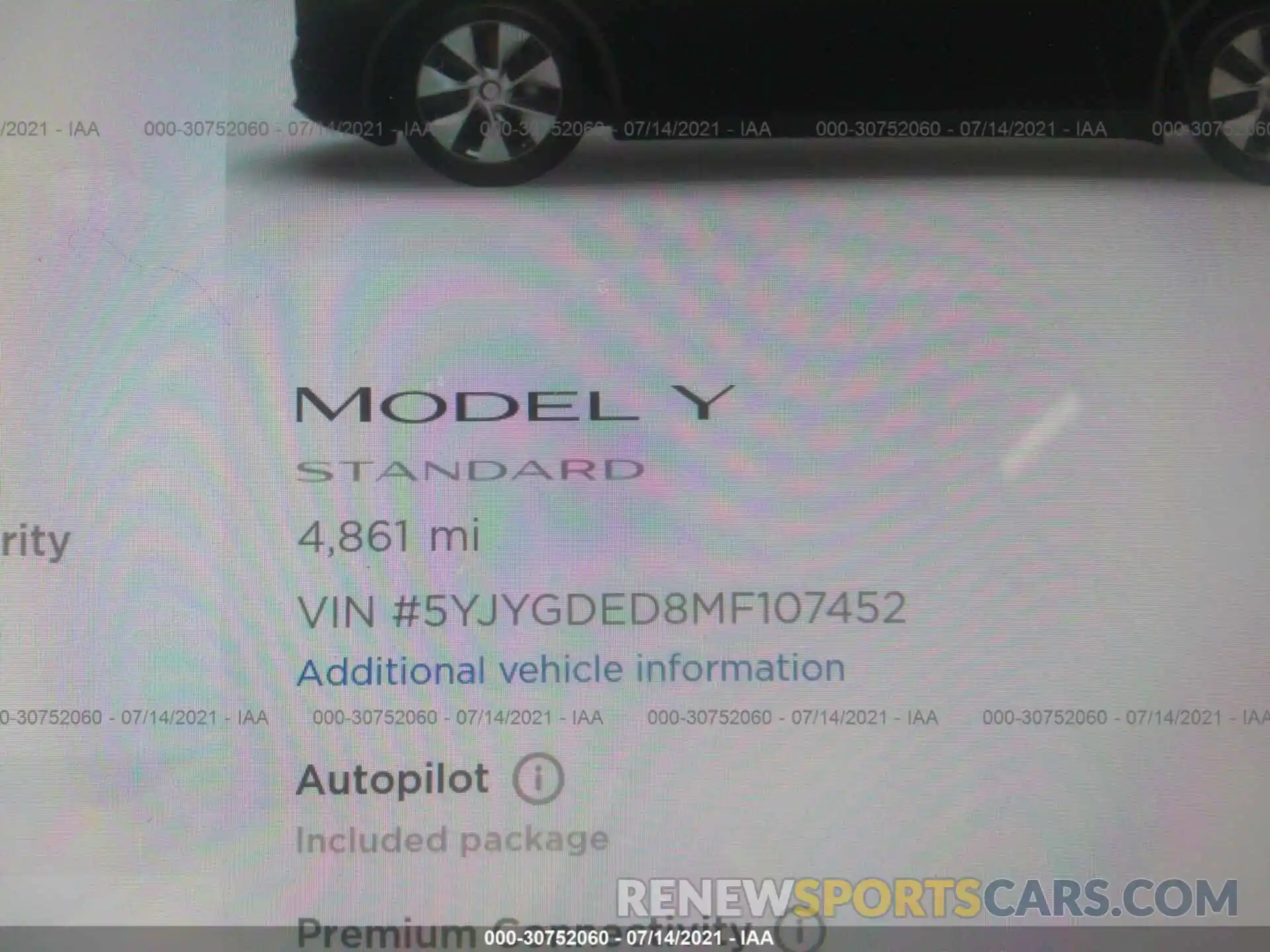 7 Photograph of a damaged car 5YJYGDED8MF107452 TESLA MODEL Y 2021