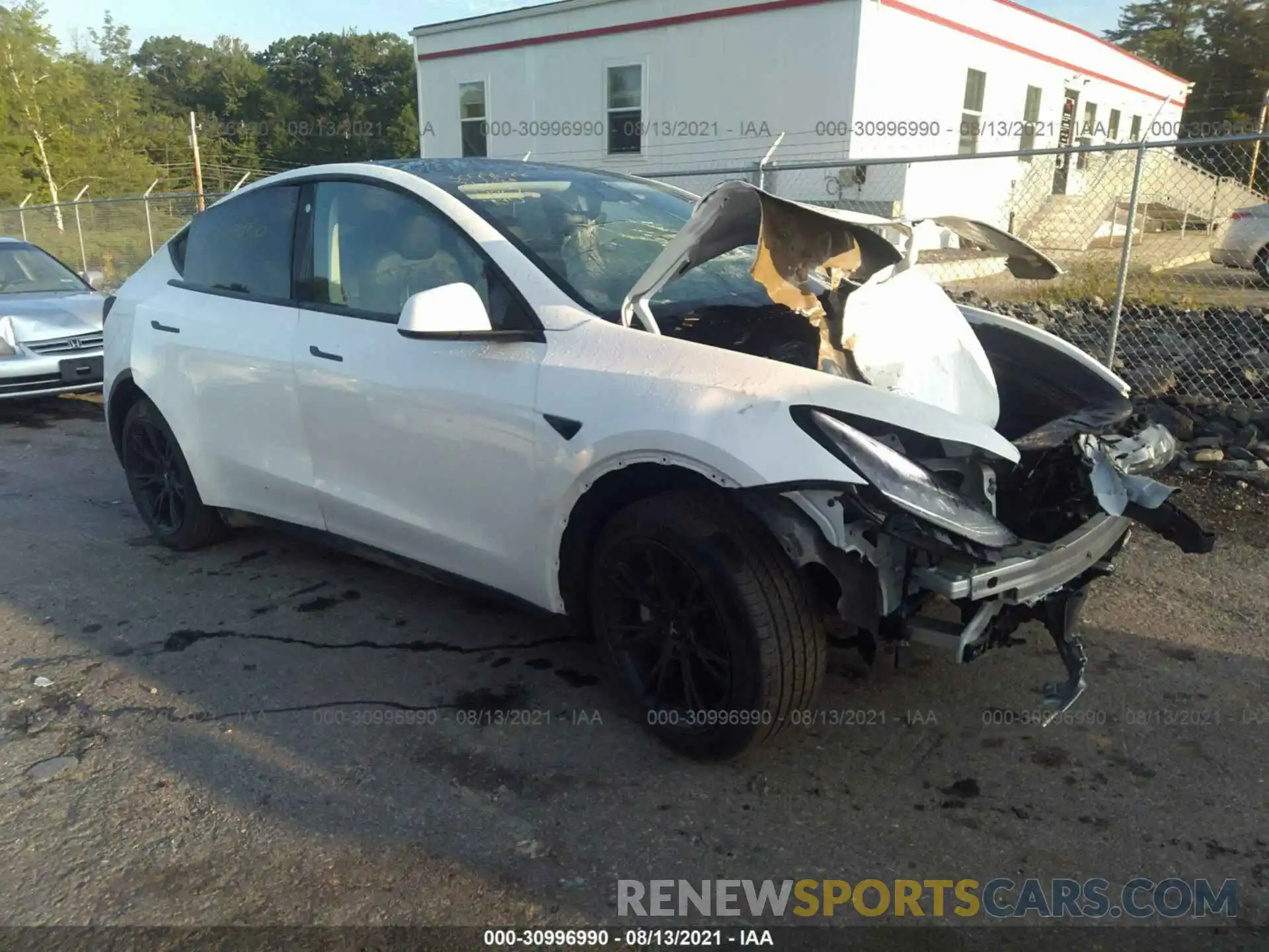 1 Photograph of a damaged car 5YJYGDED8MF109587 TESLA MODEL Y 2021