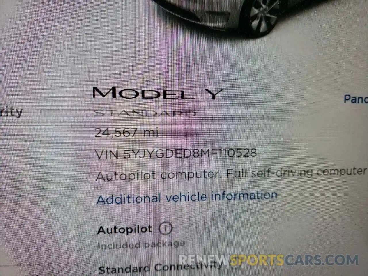 8 Фотография поврежденного автомобиля 5YJYGDED8MF110528 TESLA MODEL Y 2021