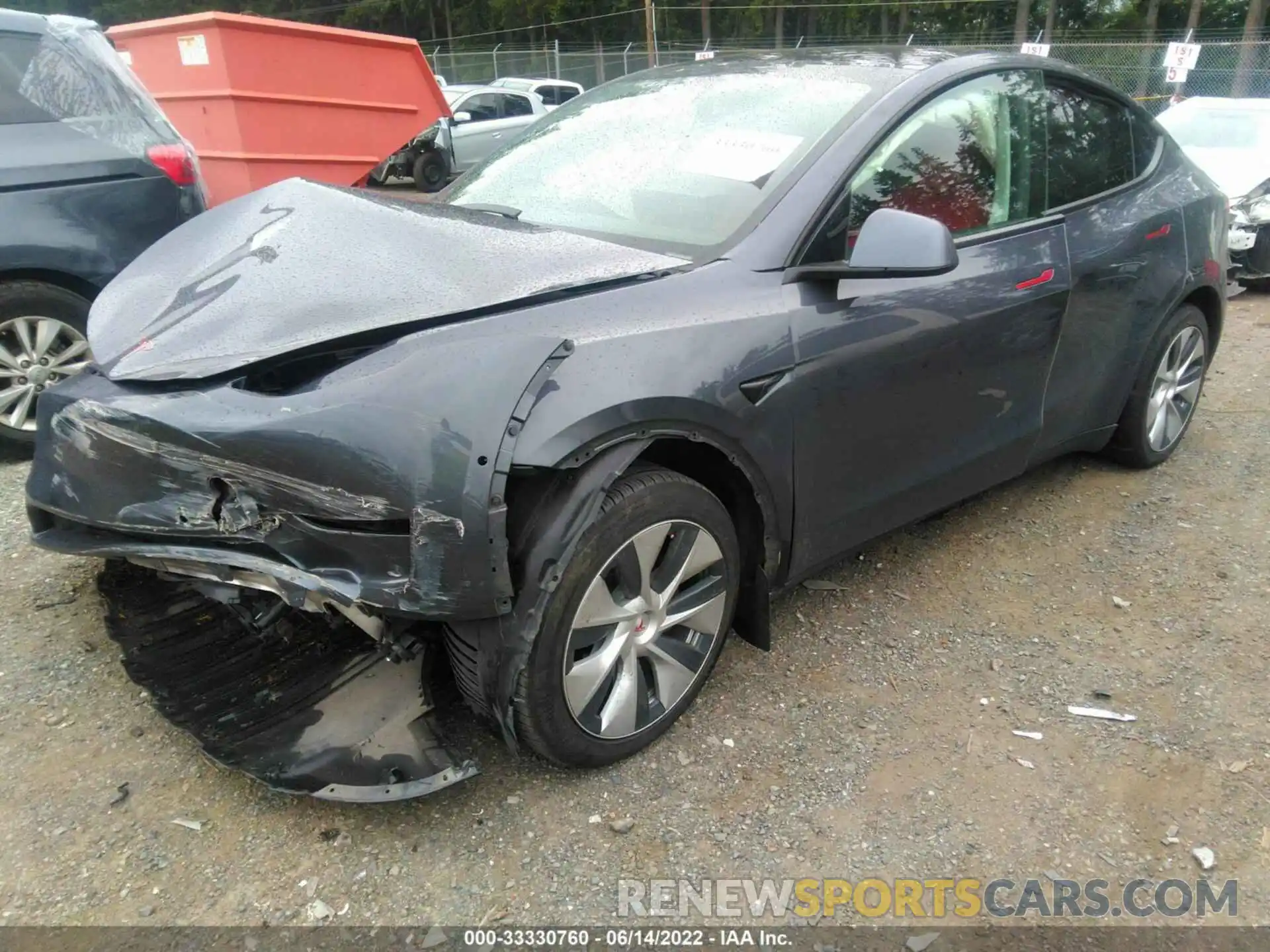 2 Photograph of a damaged car 5YJYGDED8MF123070 TESLA MODEL Y 2021