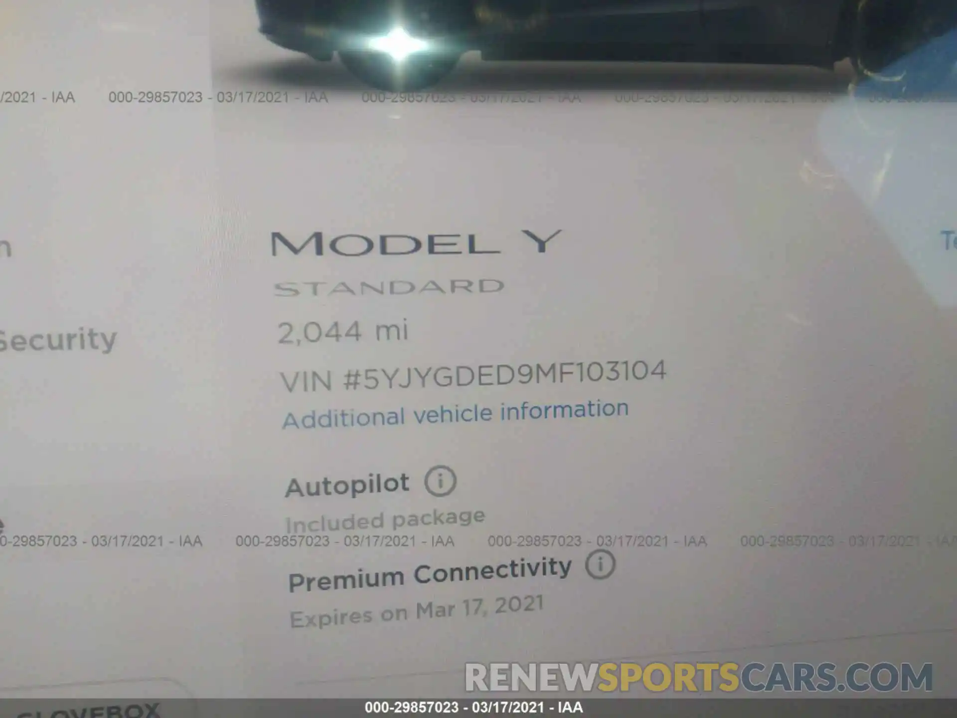 7 Photograph of a damaged car 5YJYGDED9MF103104 TESLA MODEL Y 2021