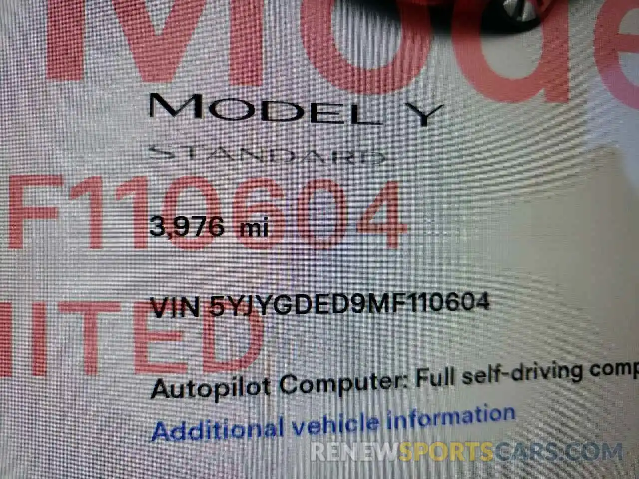 8 Photograph of a damaged car 5YJYGDED9MF110604 TESLA MODEL Y 2021