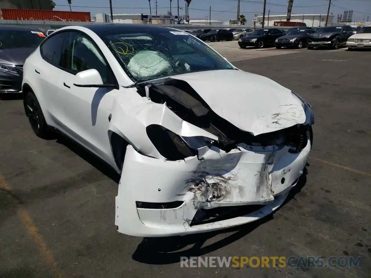 1 Photograph of a damaged car 5YJYGDEDXMF126407 TESLA MODEL Y 2021