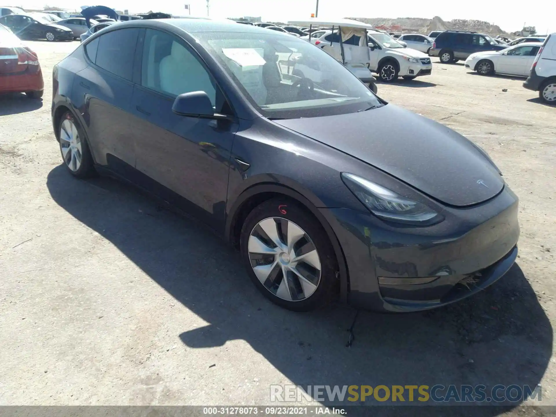 1 Photograph of a damaged car 5YJYGDEE0MF064749 TESLA MODEL Y 2021