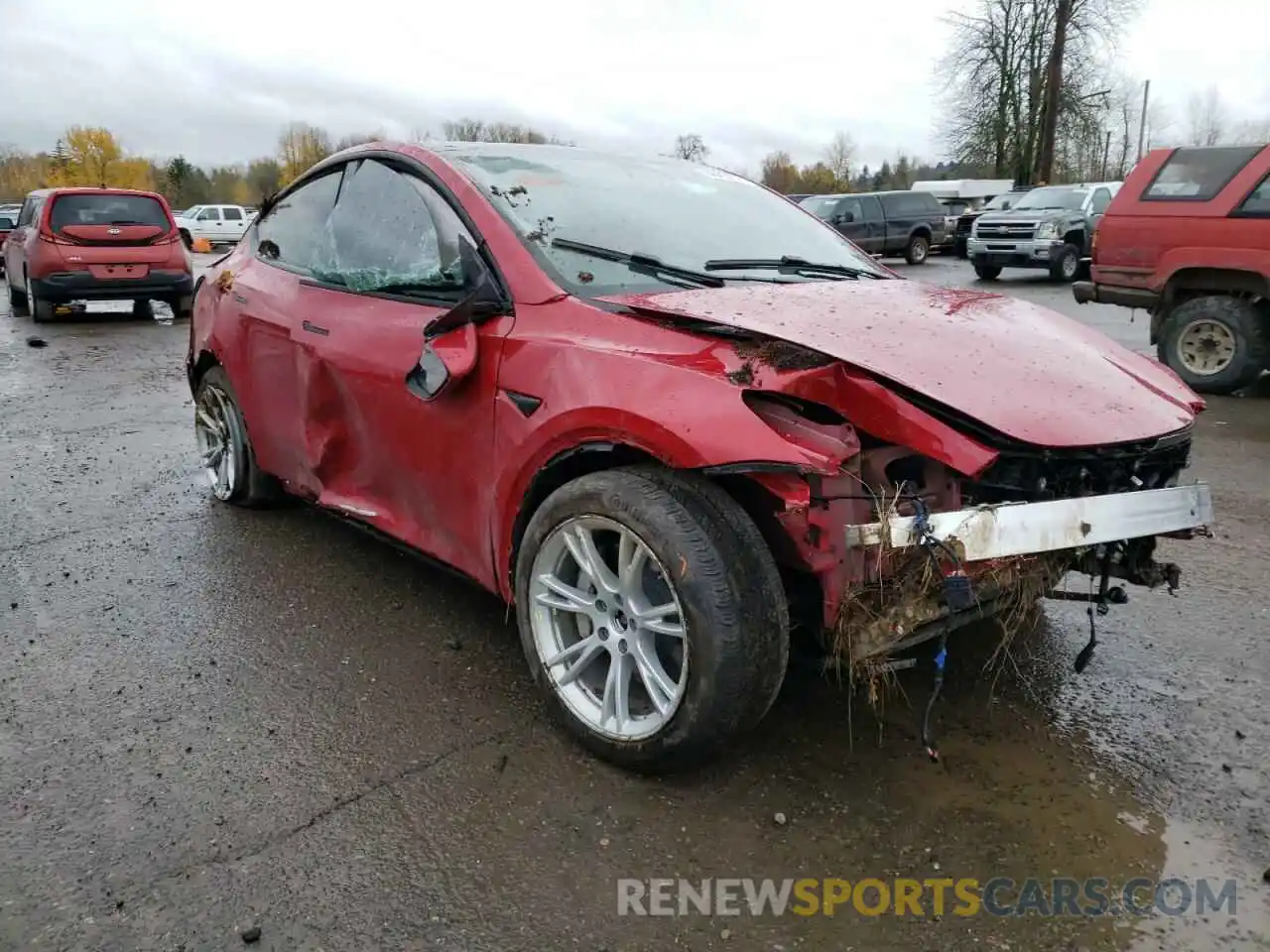 1 Photograph of a damaged car 5YJYGDEE0MF066632 TESLA MODEL Y 2021