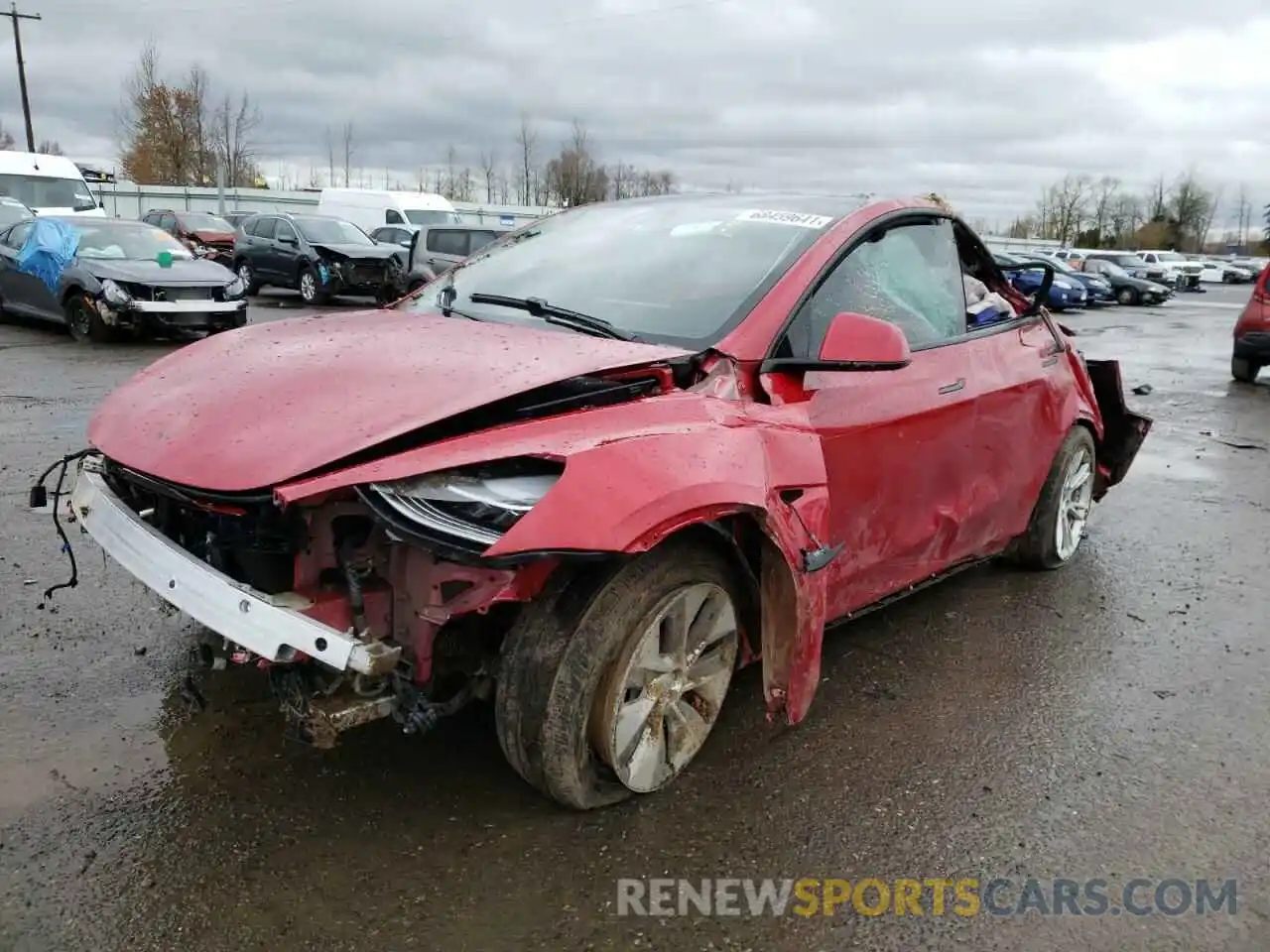 2 Photograph of a damaged car 5YJYGDEE0MF066632 TESLA MODEL Y 2021