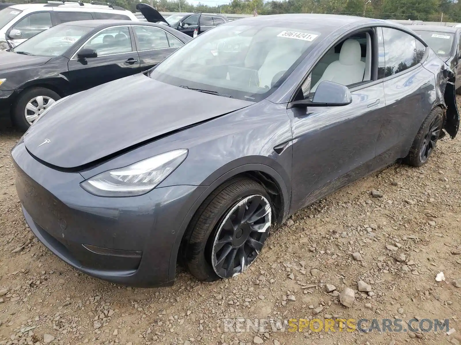 2 Photograph of a damaged car 5YJYGDEE0MF070177 TESLA MODEL Y 2021