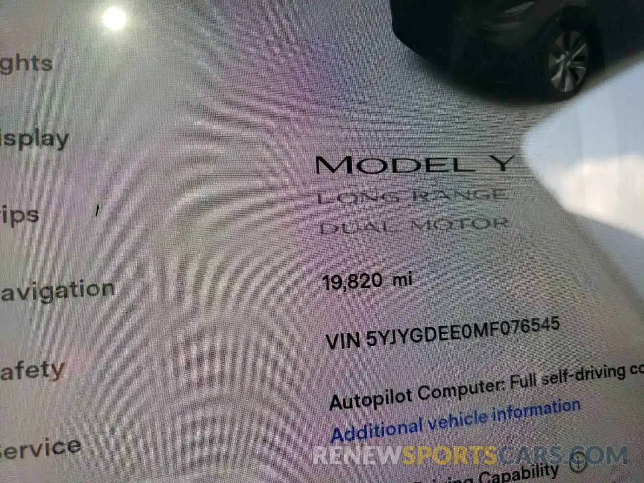 8 Фотография поврежденного автомобиля 5YJYGDEE0MF076545 TESLA MODEL Y 2021