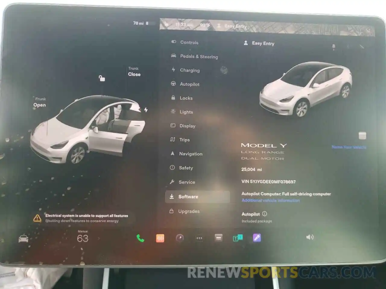 8 Photograph of a damaged car 5YJYGDEE0MF078697 TESLA MODEL Y 2021