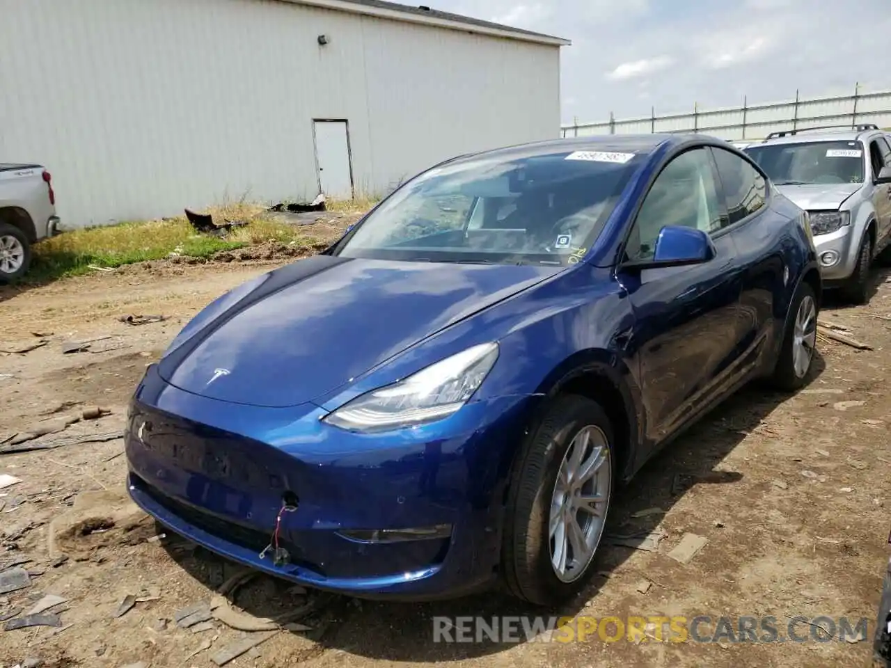 2 Photograph of a damaged car 5YJYGDEE0MF082667 TESLA MODEL Y 2021