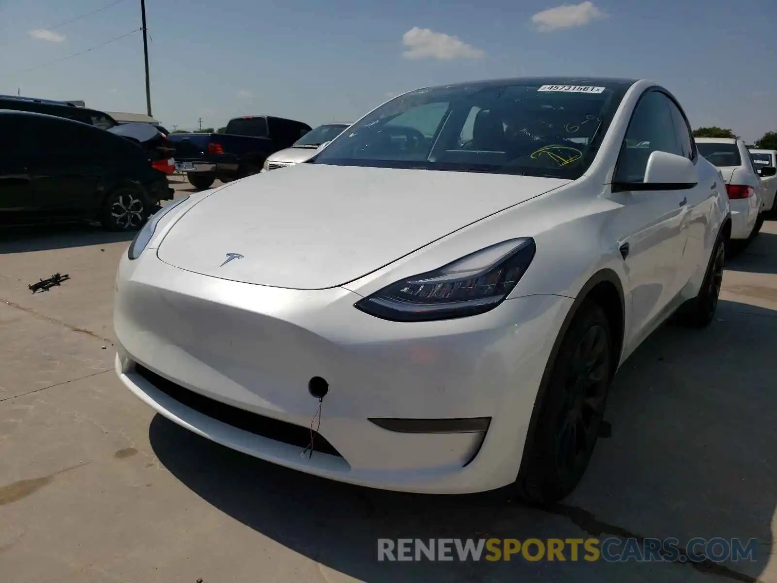 2 Photograph of a damaged car 5YJYGDEE0MF082880 TESLA MODEL Y 2021