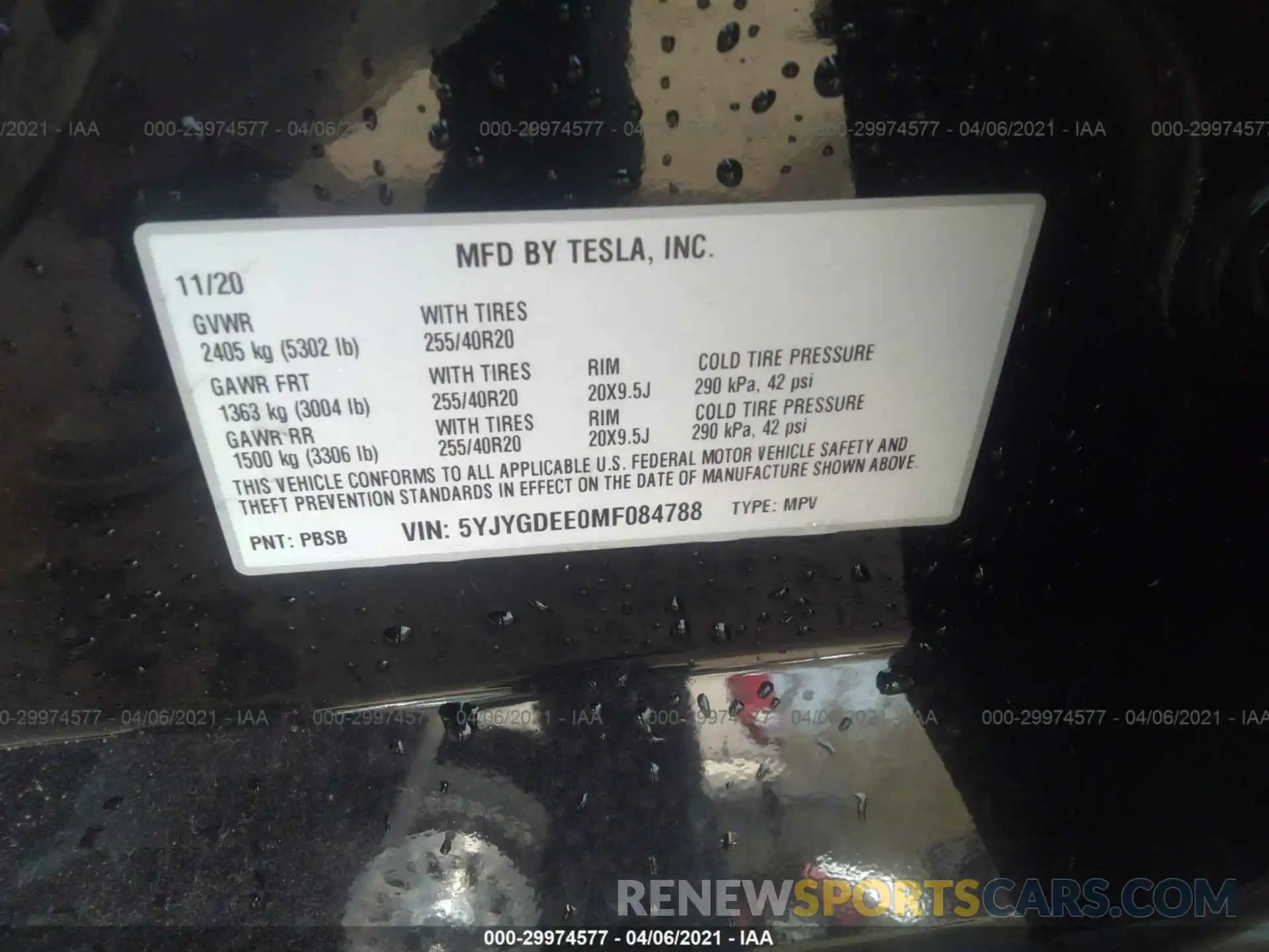 9 Фотография поврежденного автомобиля 5YJYGDEE0MF084788 TESLA MODEL Y 2021