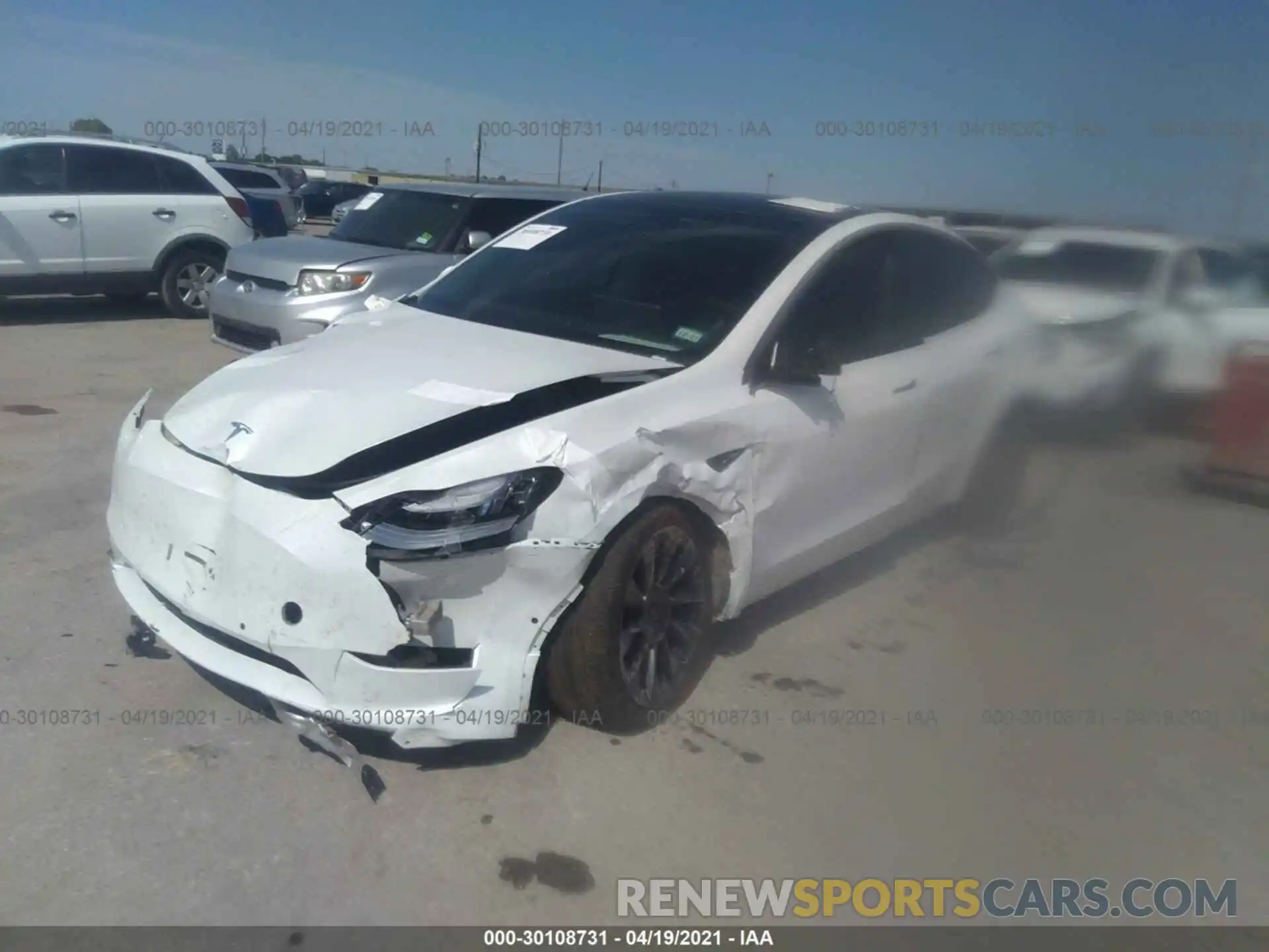 2 Photograph of a damaged car 5YJYGDEE0MF084841 TESLA MODEL Y 2021