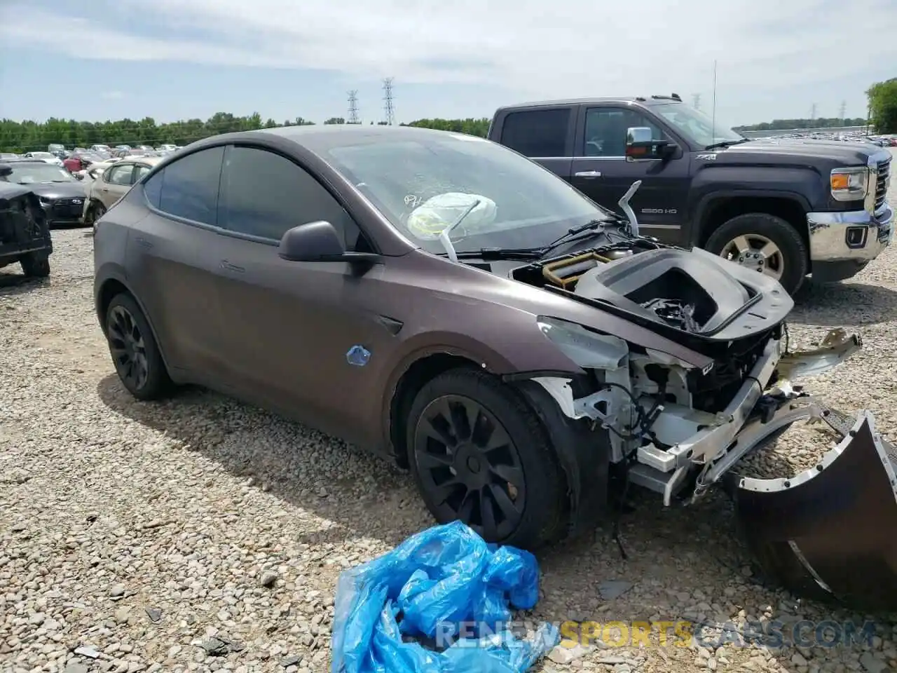 1 Photograph of a damaged car 5YJYGDEE0MF089960 TESLA MODEL Y 2021