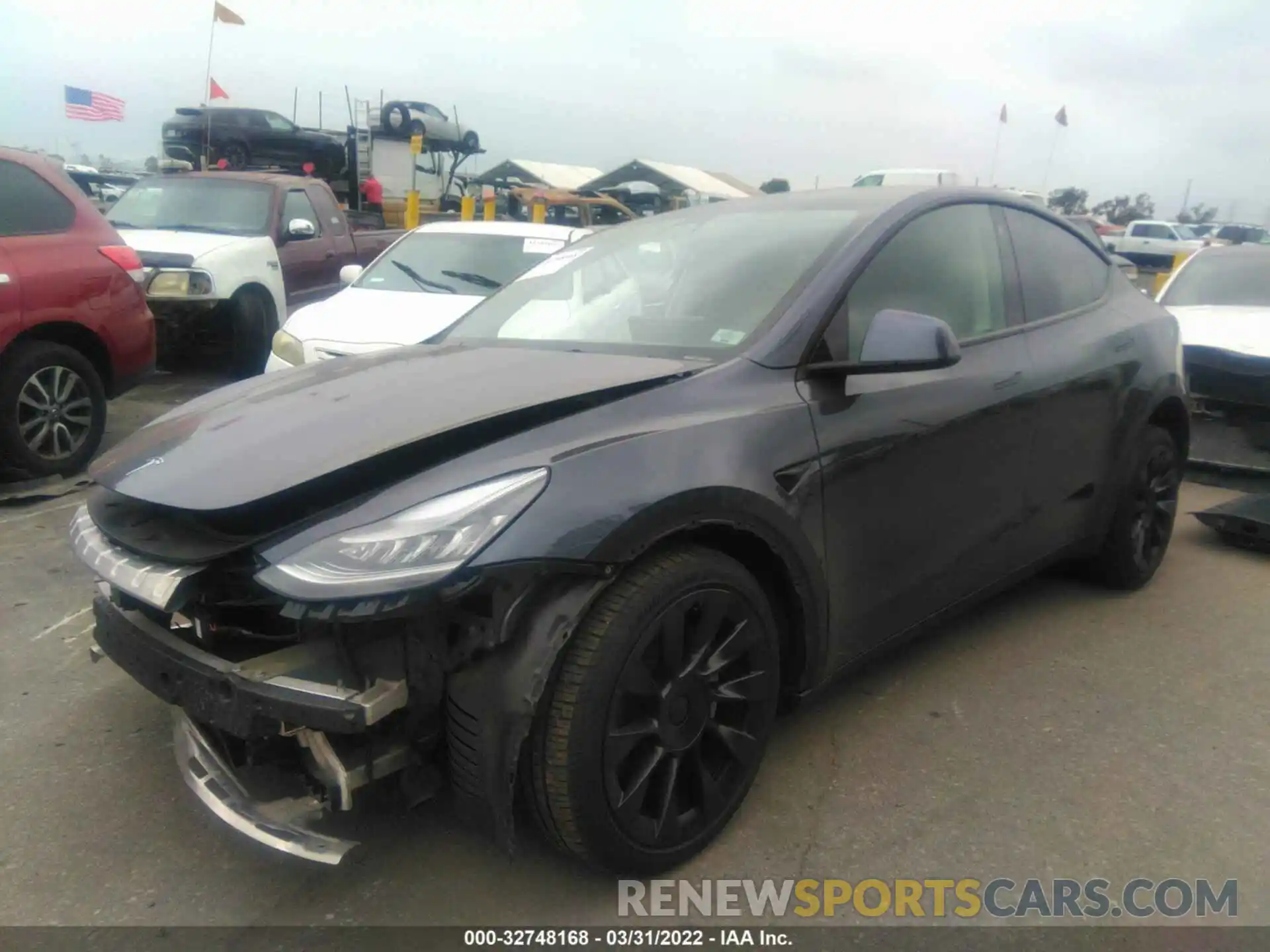 2 Photograph of a damaged car 5YJYGDEE0MF095323 TESLA MODEL Y 2021