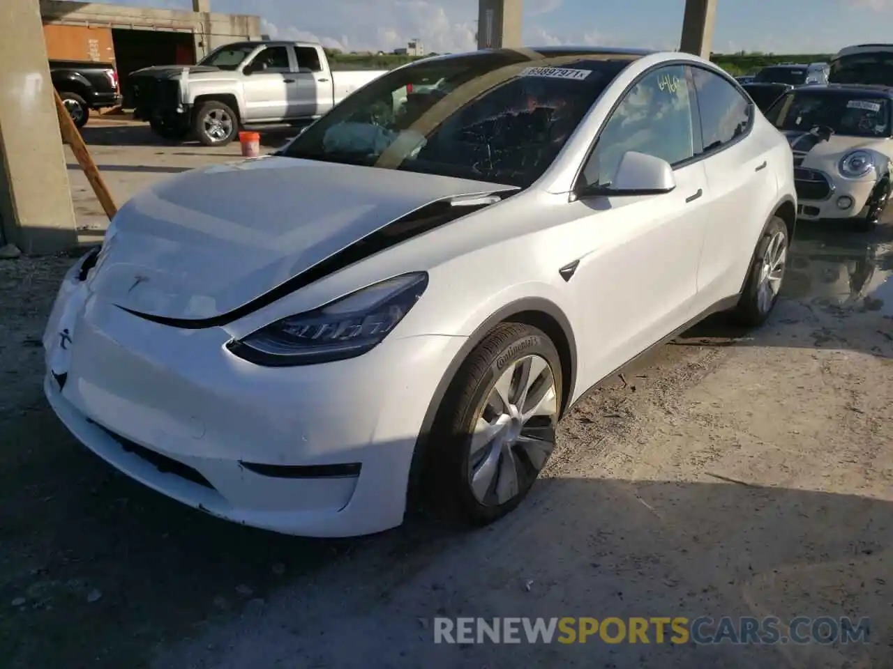 2 Фотография поврежденного автомобиля 5YJYGDEE0MF096858 TESLA MODEL Y 2021