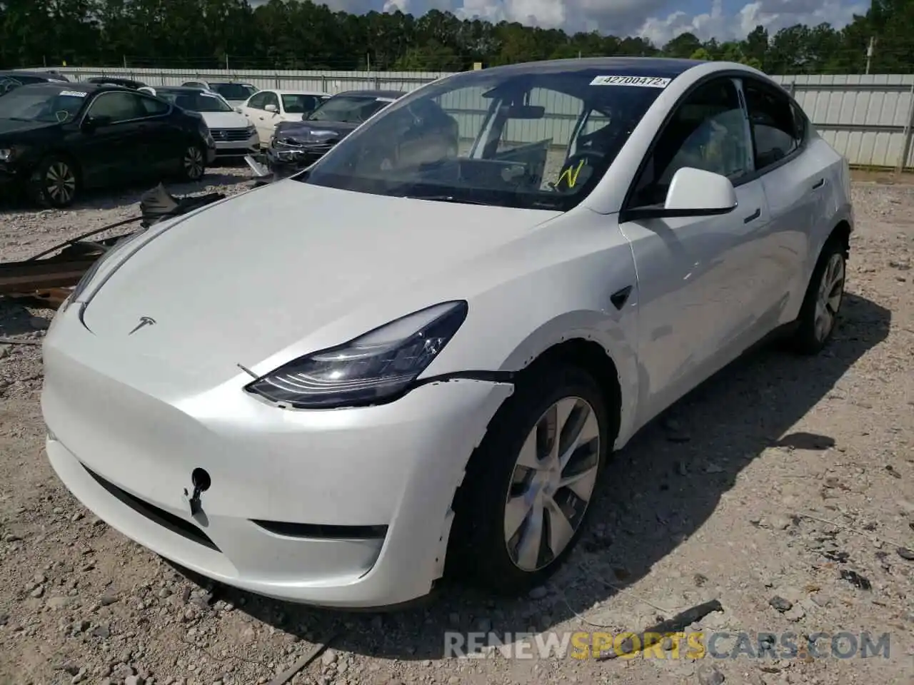 2 Photograph of a damaged car 5YJYGDEE0MF100729 TESLA MODEL Y 2021