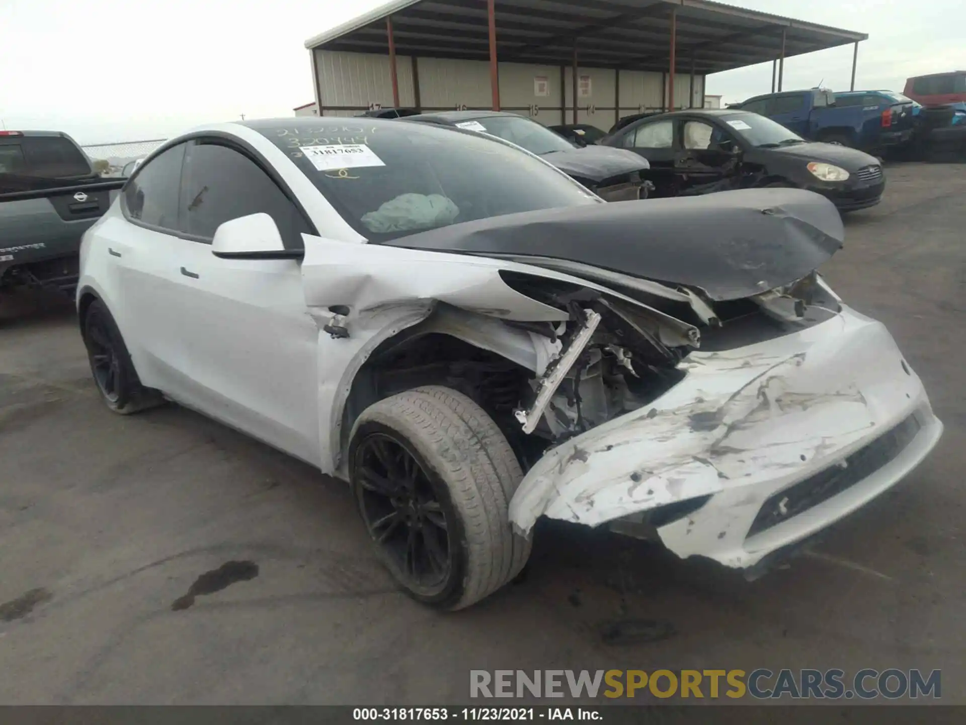 1 Photograph of a damaged car 5YJYGDEE0MF100732 TESLA MODEL Y 2021