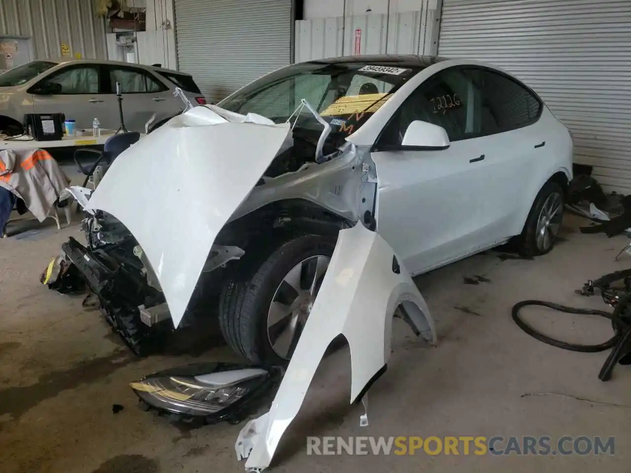 2 Photograph of a damaged car 5YJYGDEE0MF114310 TESLA MODEL Y 2021