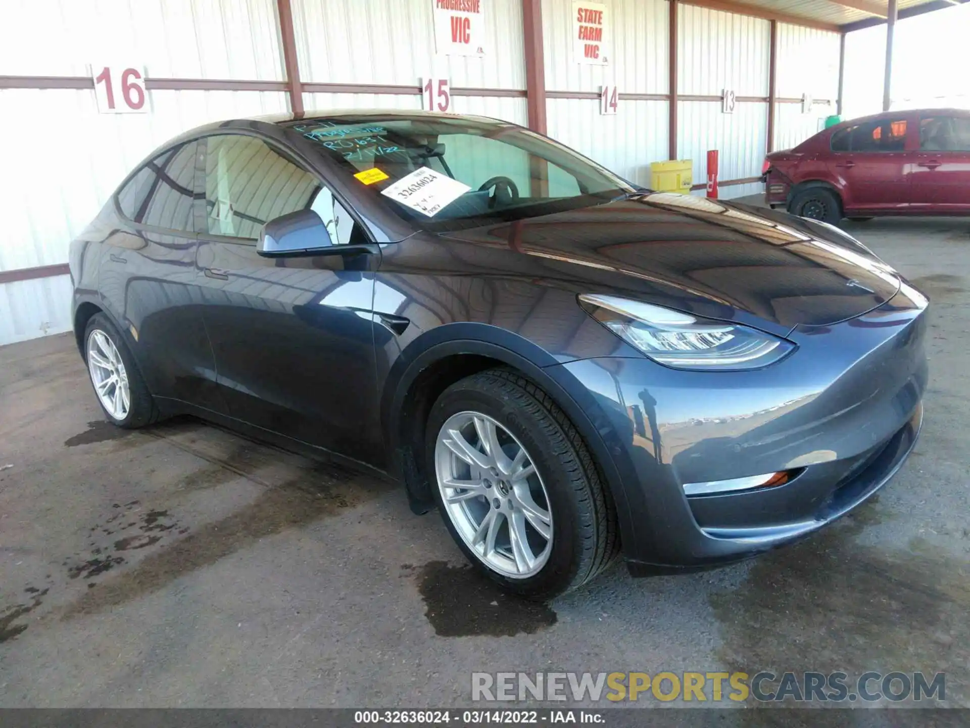 1 Photograph of a damaged car 5YJYGDEE0MF117921 TESLA MODEL Y 2021