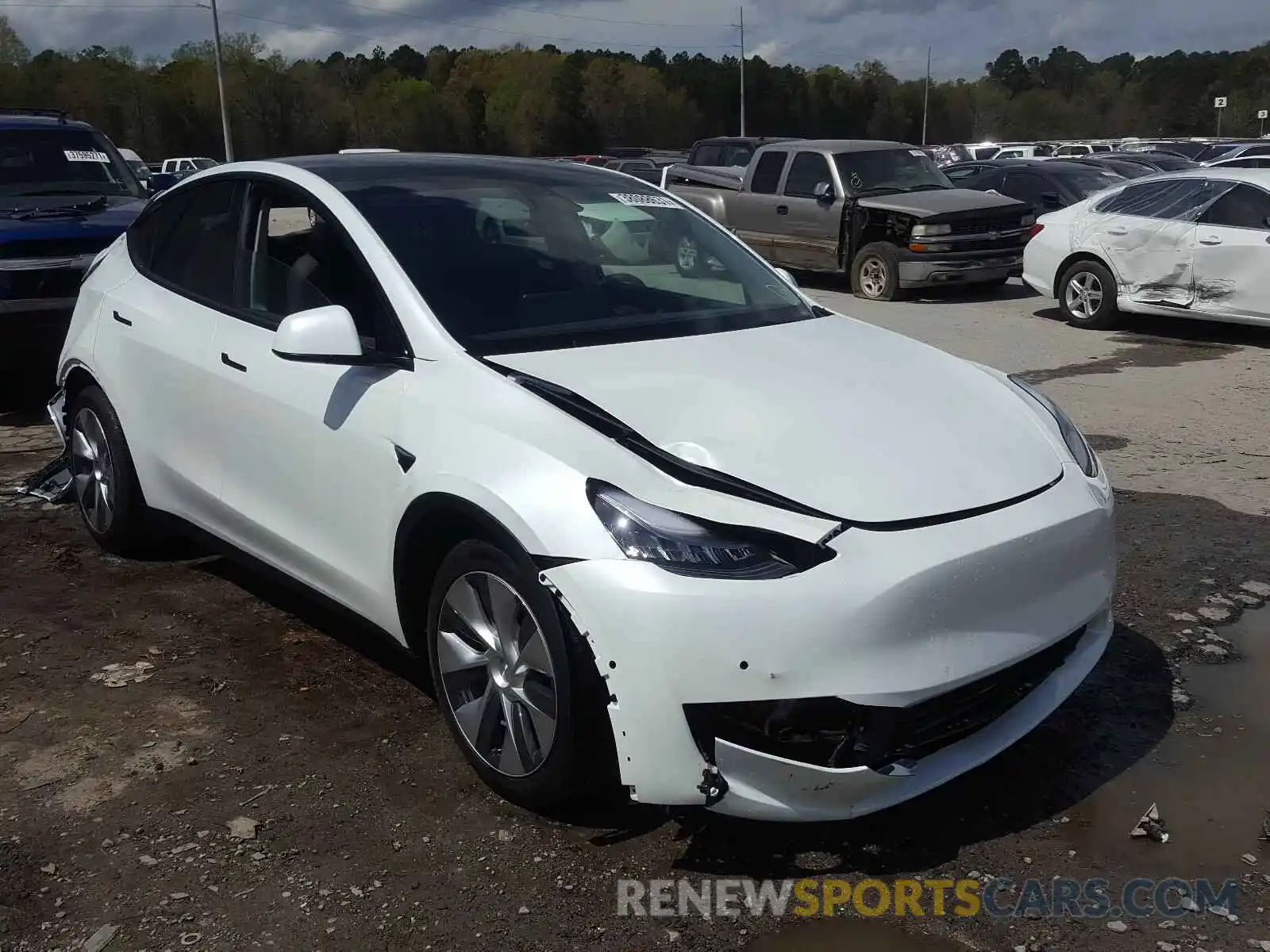 1 Photograph of a damaged car 5YJYGDEE0MF118812 TESLA MODEL Y 2021