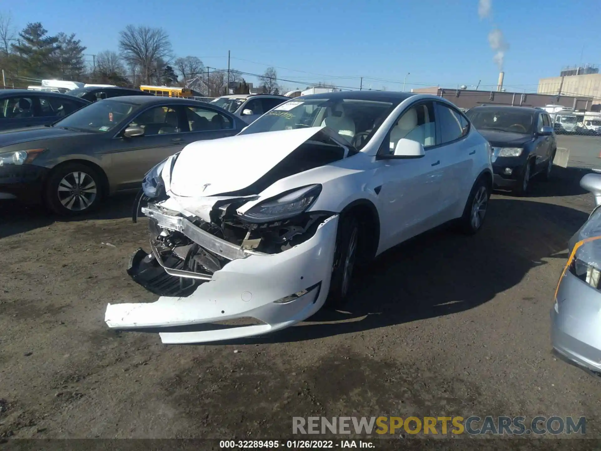 2 Photograph of a damaged car 5YJYGDEE0MF125016 TESLA MODEL Y 2021