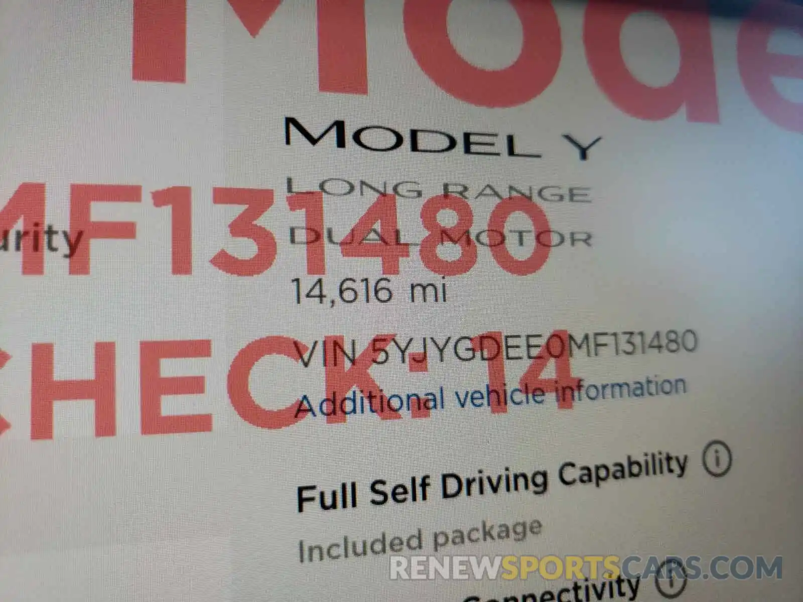 8 Photograph of a damaged car 5YJYGDEE0MF131480 TESLA MODEL Y 2021