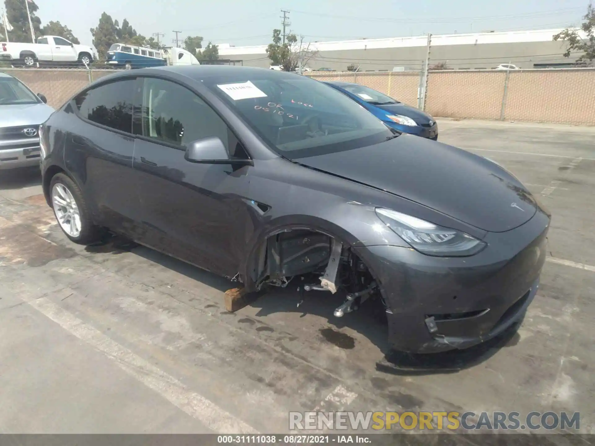 1 Photograph of a damaged car 5YJYGDEE0MF150126 TESLA MODEL Y 2021