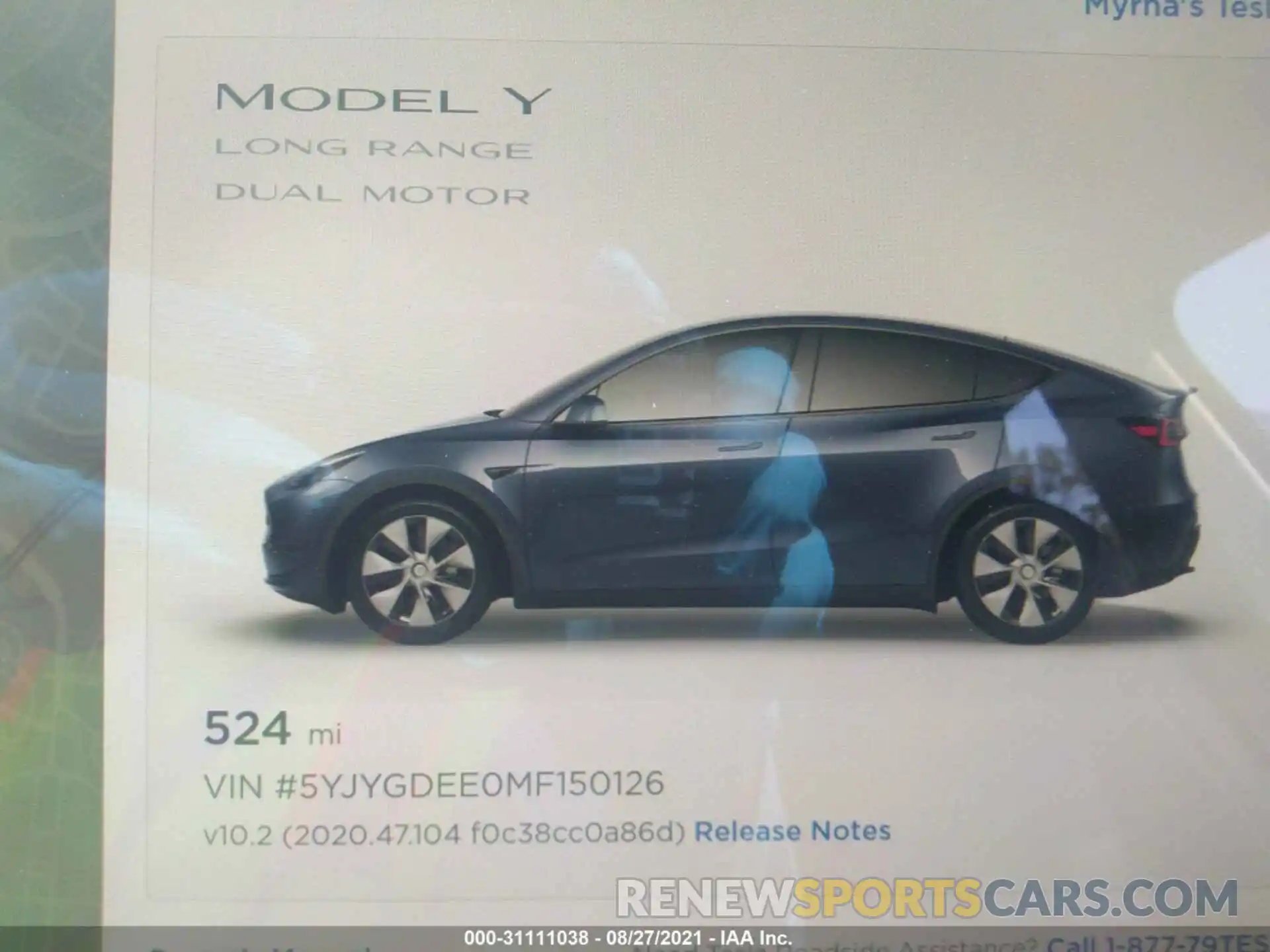 7 Фотография поврежденного автомобиля 5YJYGDEE0MF150126 TESLA MODEL Y 2021