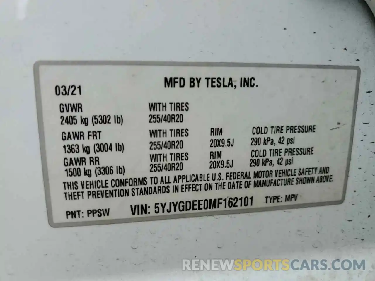 13 Фотография поврежденного автомобиля 5YJYGDEE0MF162101 TESLA MODEL Y 2021