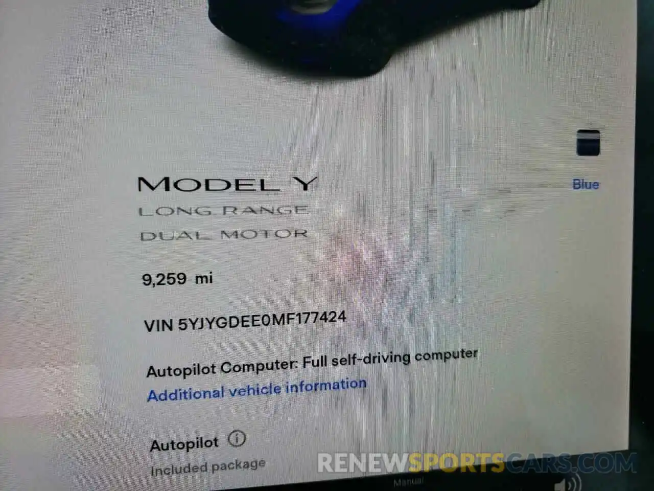 8 Фотография поврежденного автомобиля 5YJYGDEE0MF177424 TESLA MODEL Y 2021