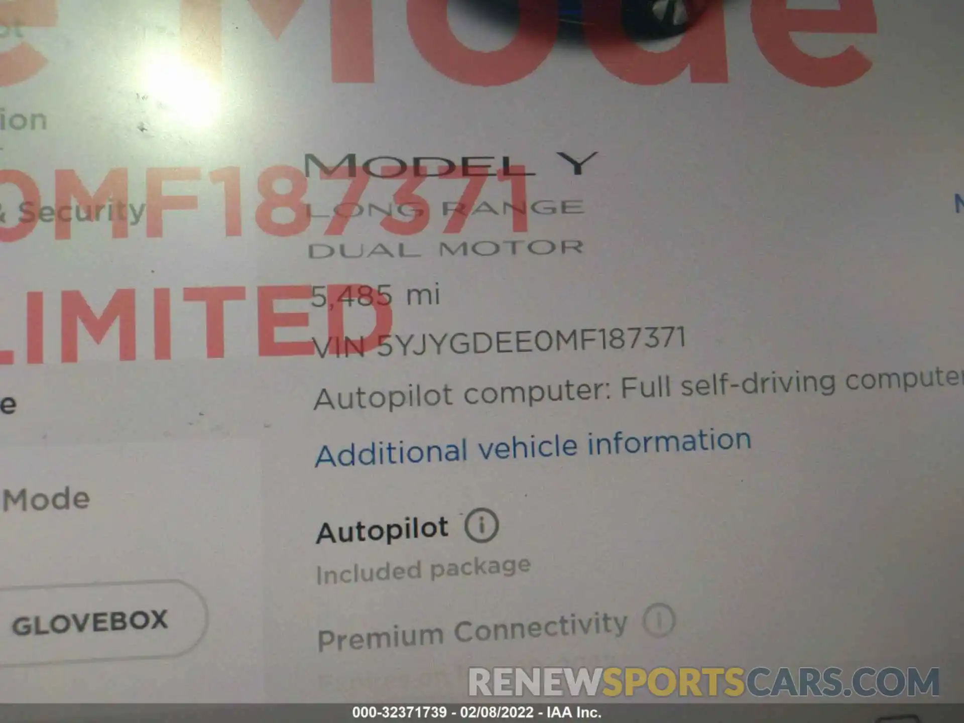 7 Photograph of a damaged car 5YJYGDEE0MF187371 TESLA MODEL Y 2021