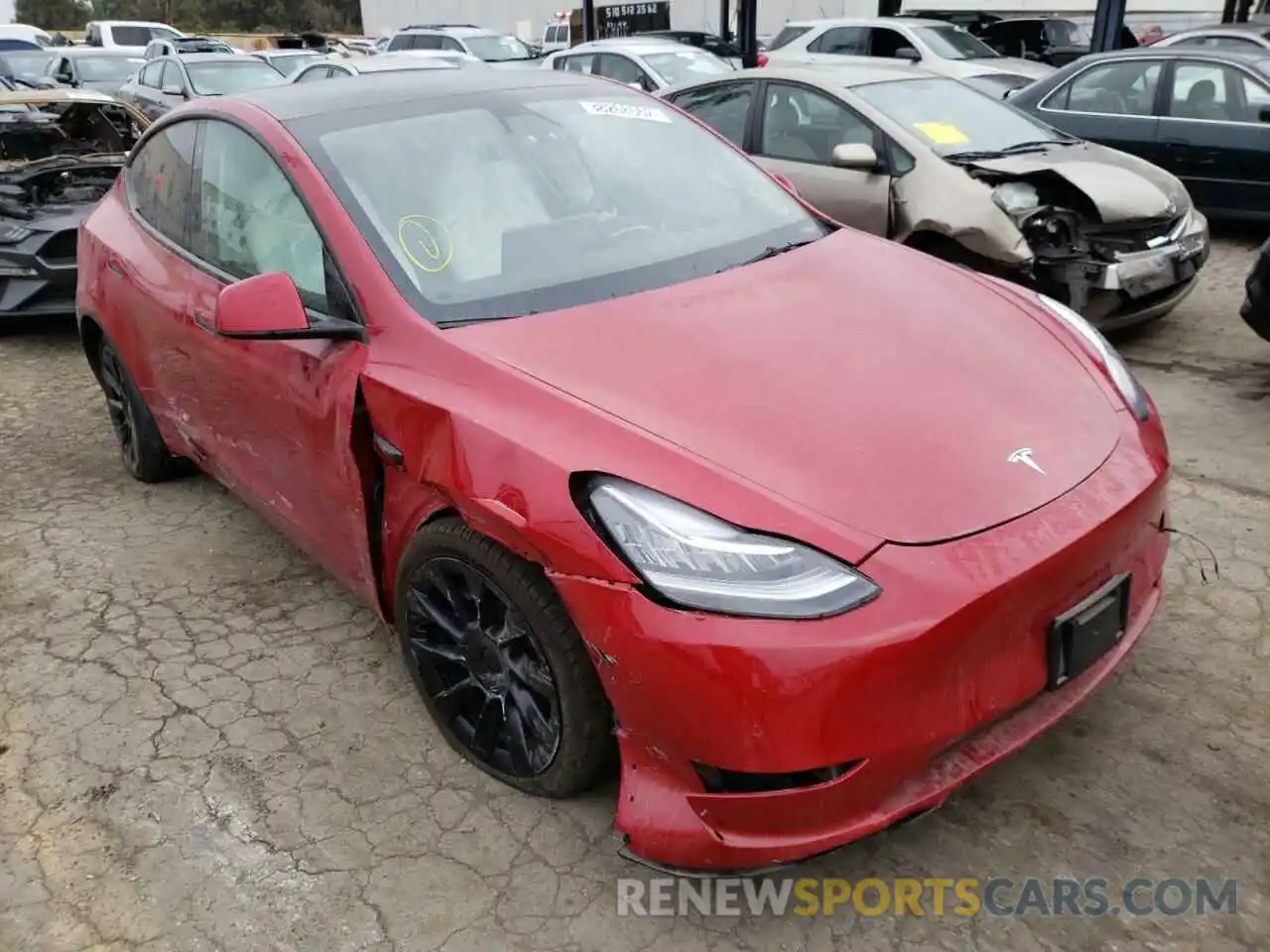 1 Photograph of a damaged car 5YJYGDEE0MF189265 TESLA MODEL Y 2021