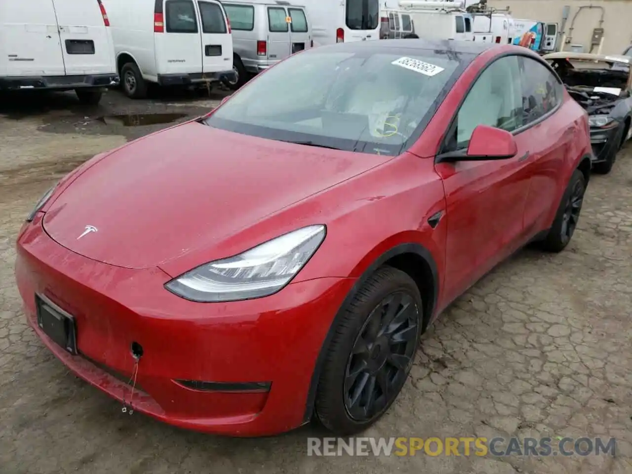 2 Photograph of a damaged car 5YJYGDEE0MF189265 TESLA MODEL Y 2021