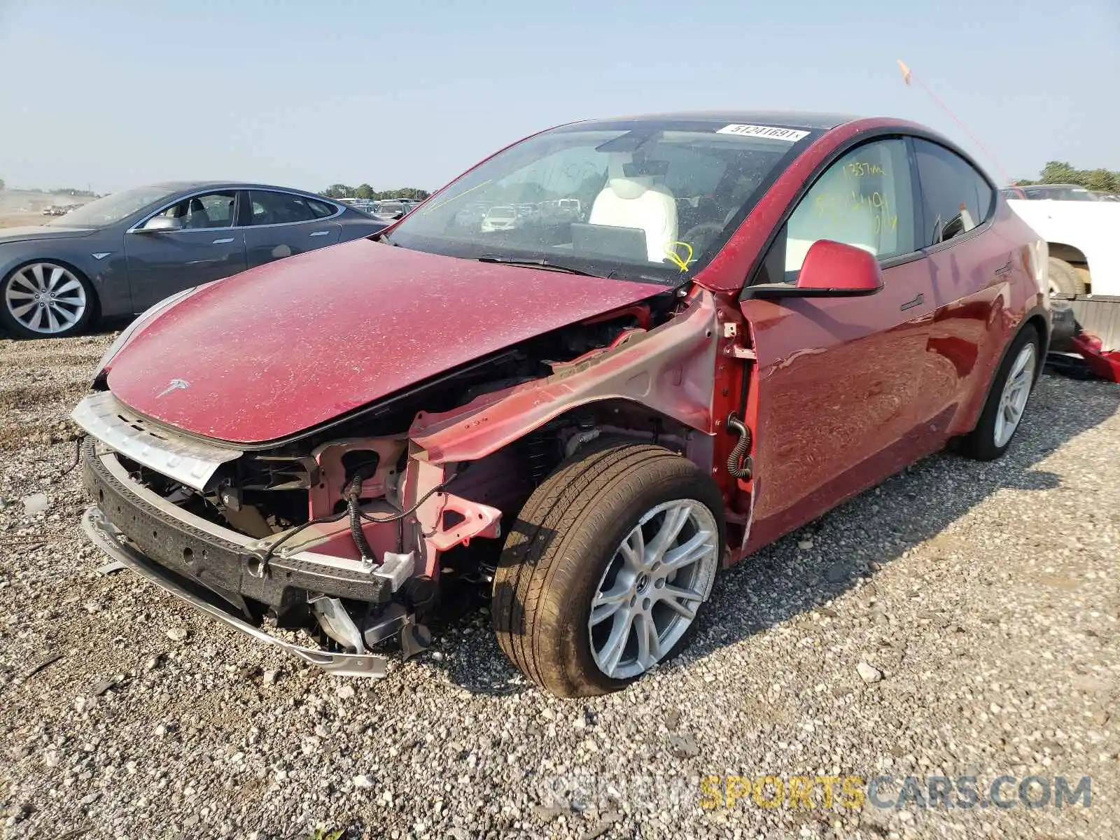 2 Photograph of a damaged car 5YJYGDEE0MF189895 TESLA MODEL Y 2021