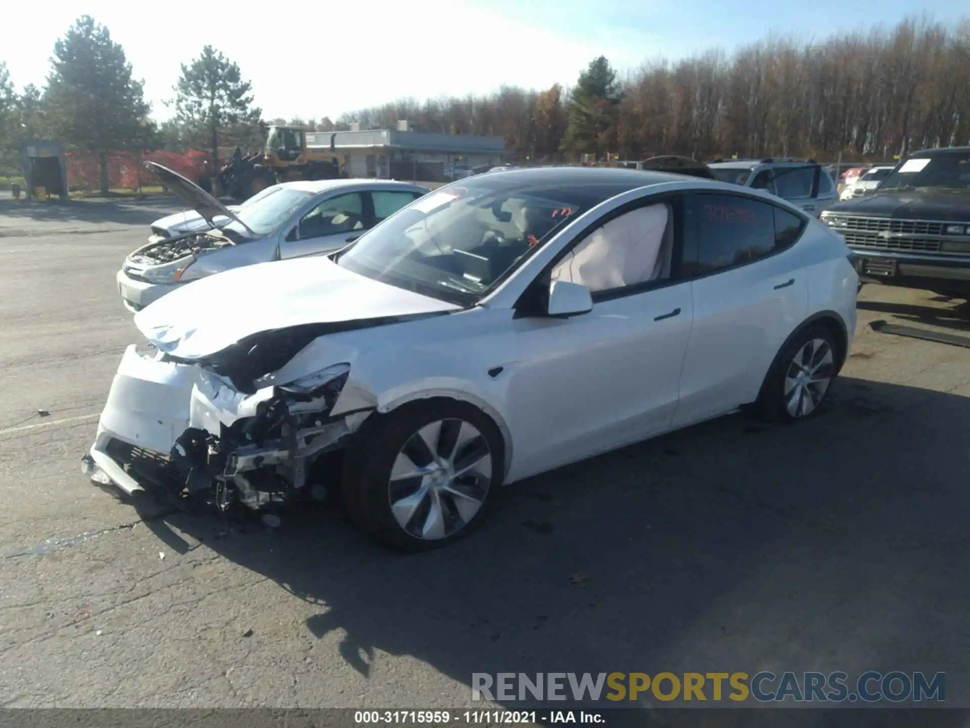 2 Photograph of a damaged car 5YJYGDEE0MF191422 TESLA MODEL Y 2021