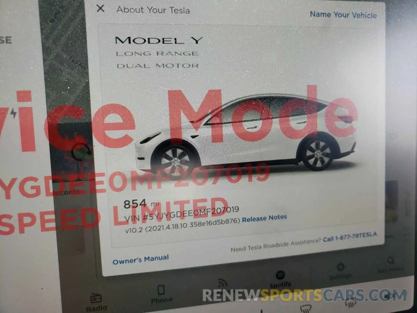 8 Фотография поврежденного автомобиля 5YJYGDEE0MF207019 TESLA MODEL Y 2021