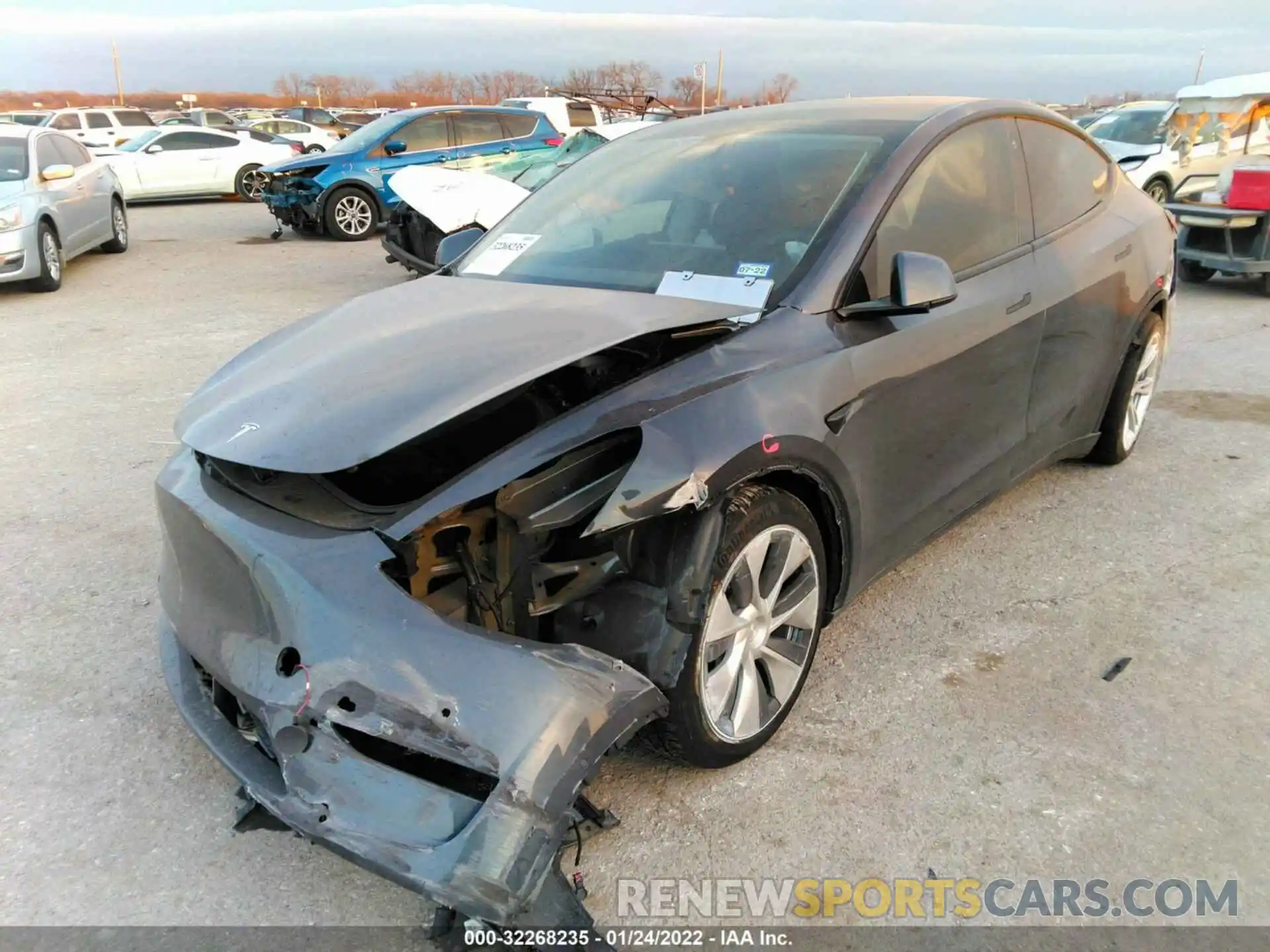 2 Photograph of a damaged car 5YJYGDEE0MF209076 TESLA MODEL Y 2021