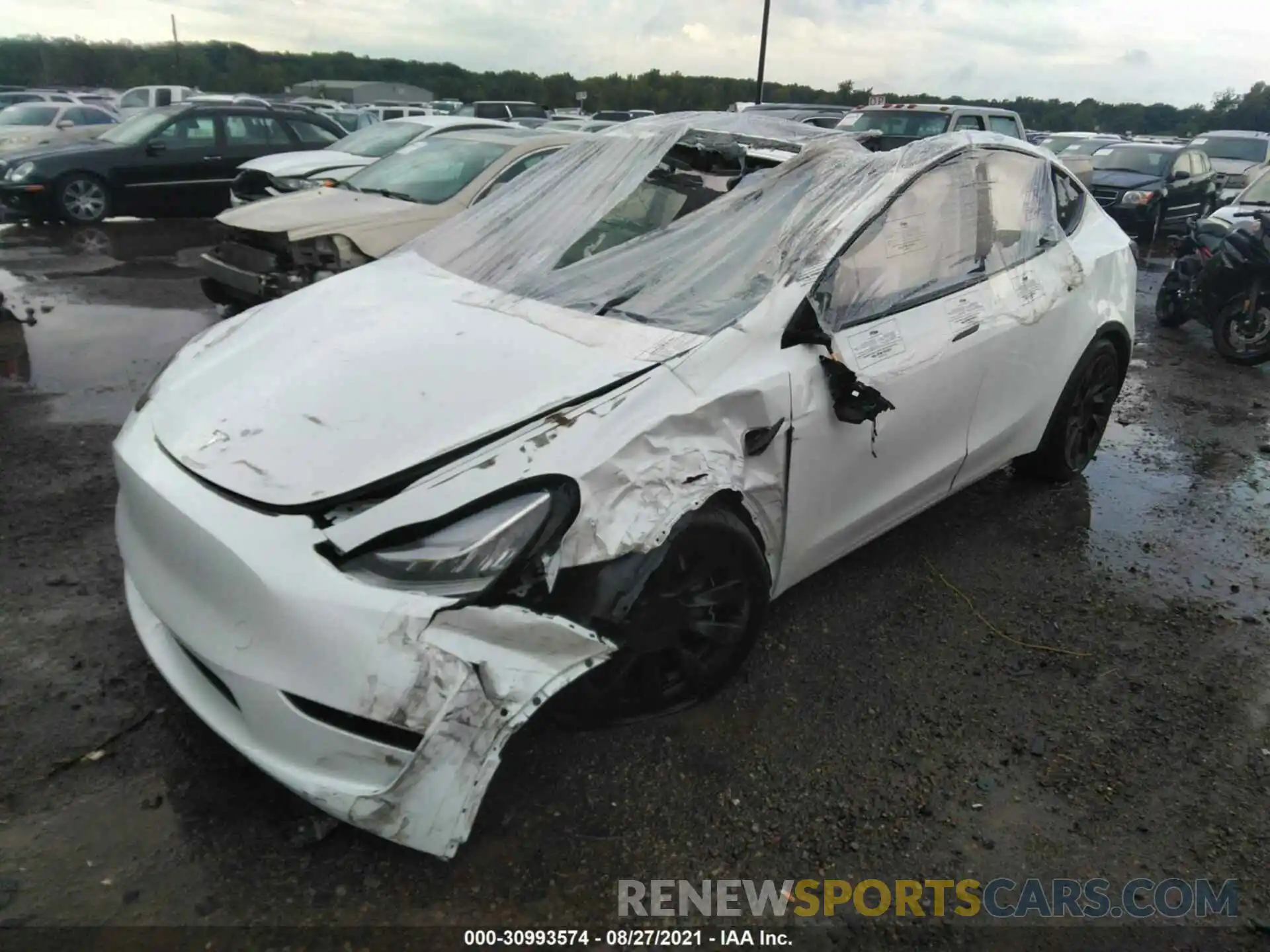 2 Photograph of a damaged car 5YJYGDEE0MF224306 TESLA MODEL Y 2021