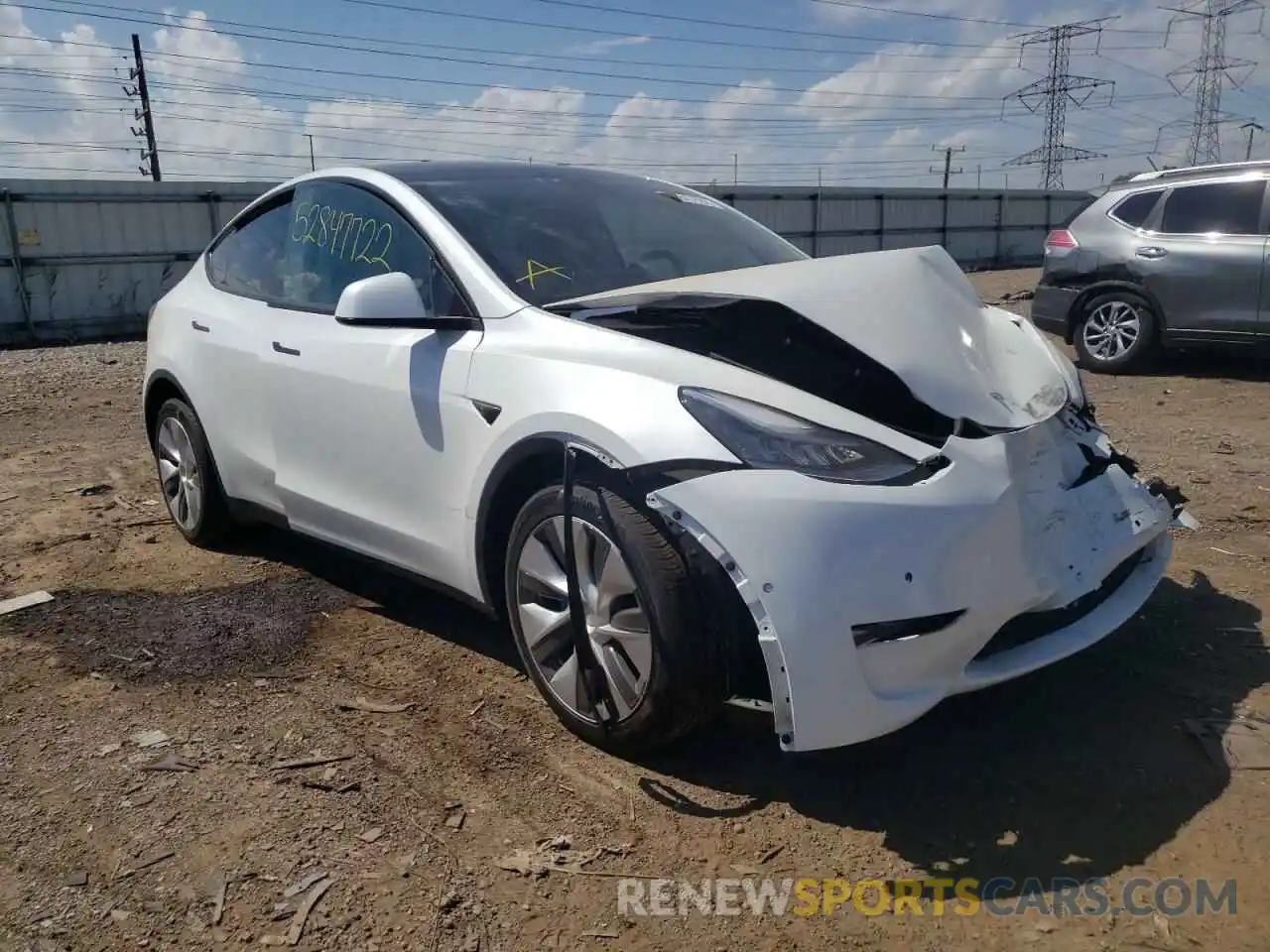 1 Photograph of a damaged car 5YJYGDEE0MF227805 TESLA MODEL Y 2021