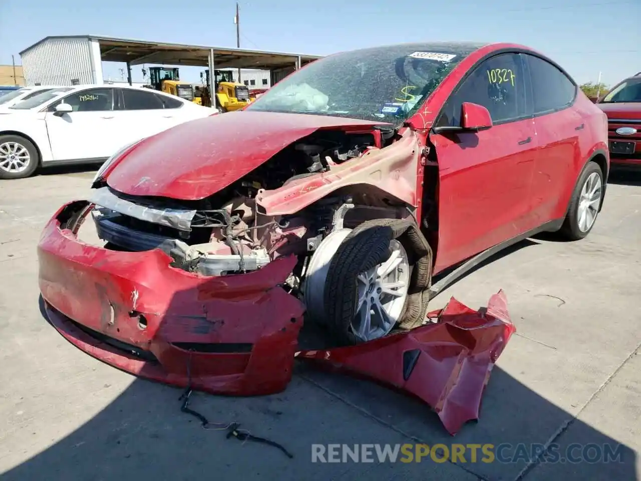 2 Photograph of a damaged car 5YJYGDEE0MF229392 TESLA MODEL Y 2021